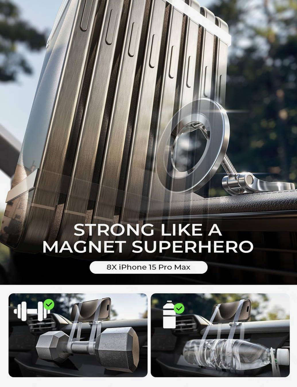 LISEN for Magsafe Car Mount, Ultra Magnetic Dashboard Phone Holder, Car Accessories for iPhone 16 Pro Max,Gifts for Men Women Him Her, Fit for iPhone16 Pro/Pro Max 15 14 13 12 - Image 4