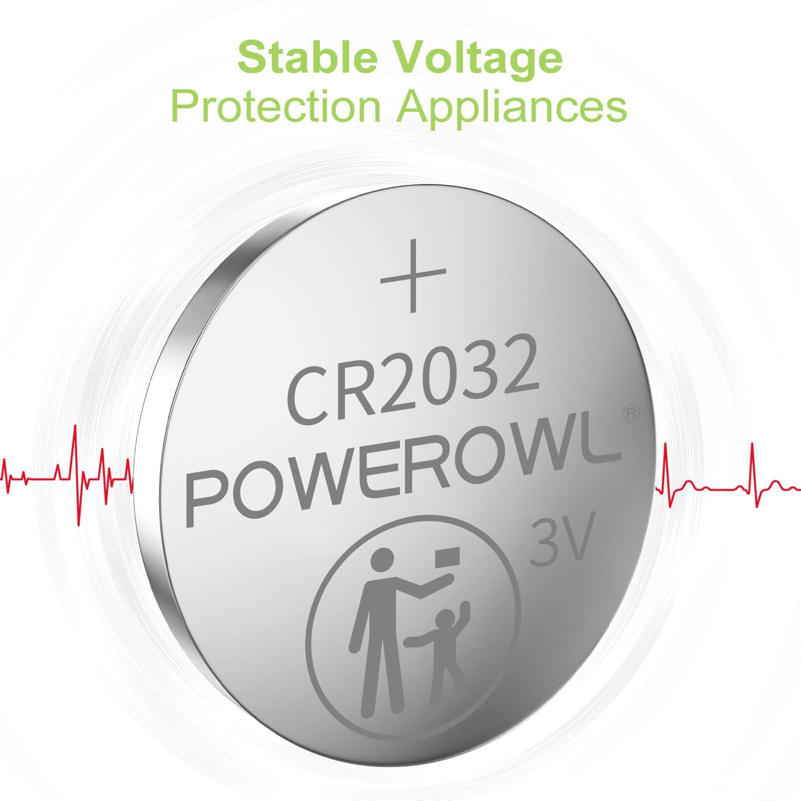 POWEROWL High Capacity CR2032 Battery (20-Pack) 3v Lithium Batteries, Leak-Free, Long Lasting Cr 2032 - Image 4