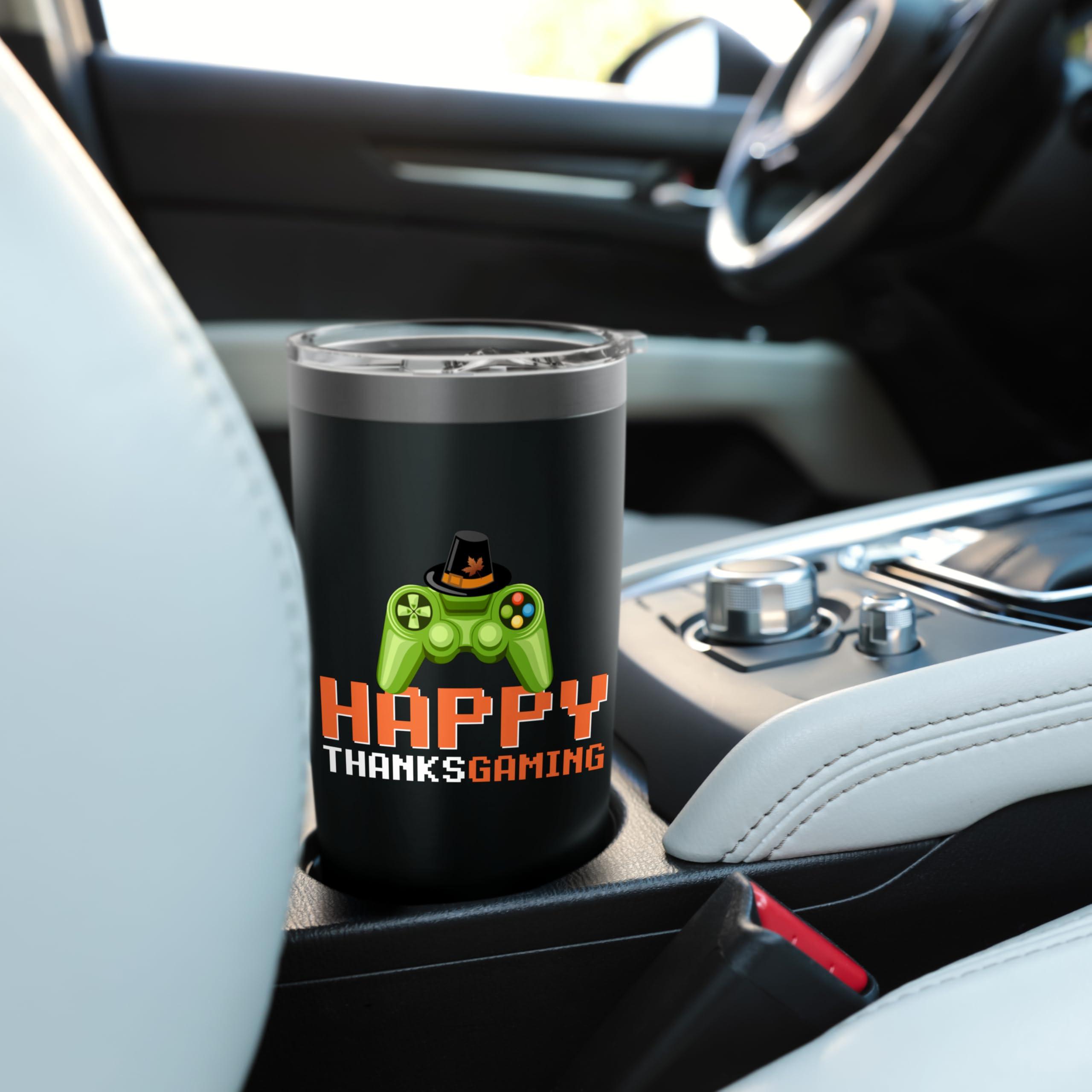 Happy Thanks Gaming Gamer Men Boys Kids Stainless Steel Insulated Tumbler - Image 2