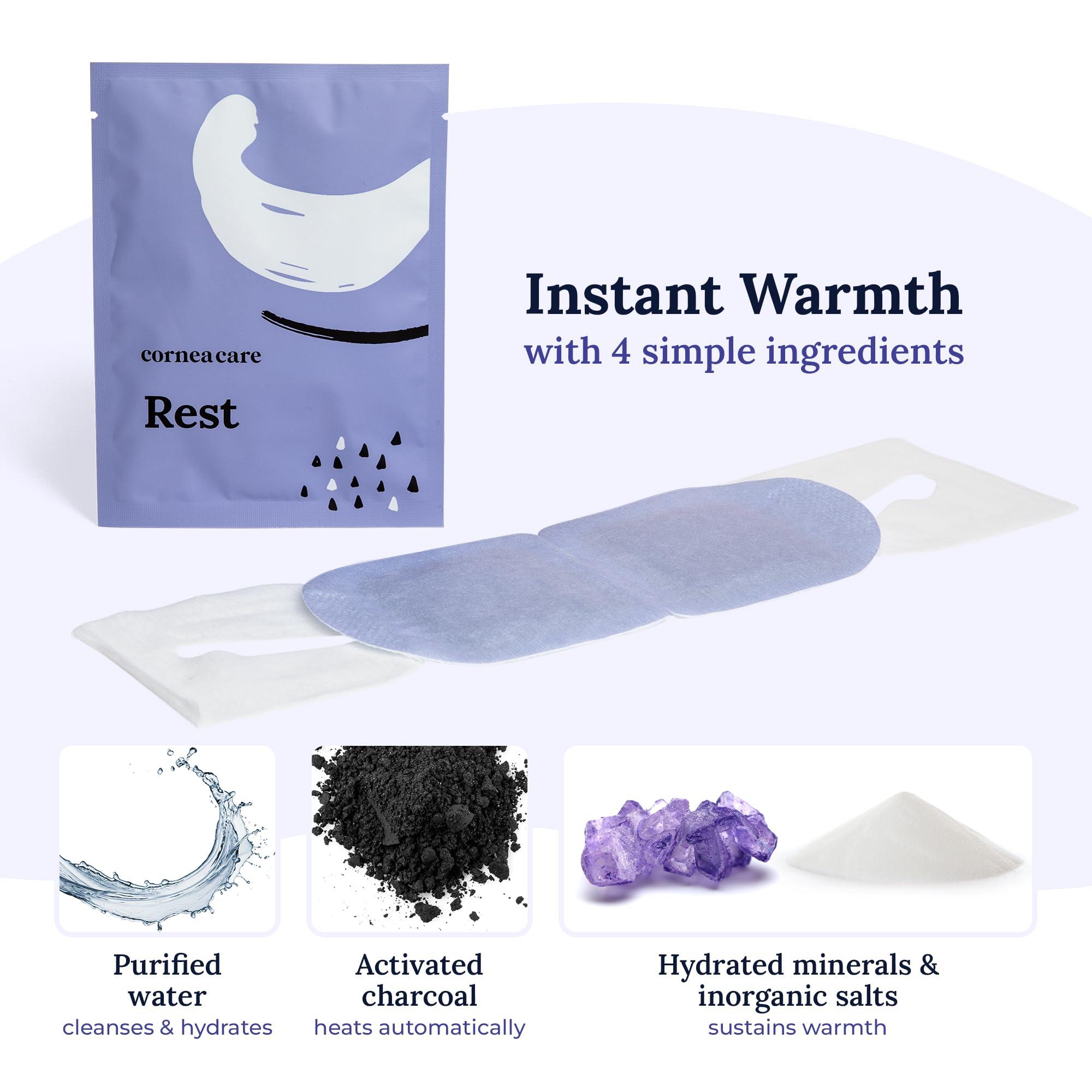 CorneaCare Rest: Self Heating Warm Compress for Dry Eyes | Heated Eye Mask for Fast Relief | No Microwave or Washcloth Needed | Travel Ready | 30 Count | FSA & HSA Eligible - Image 8