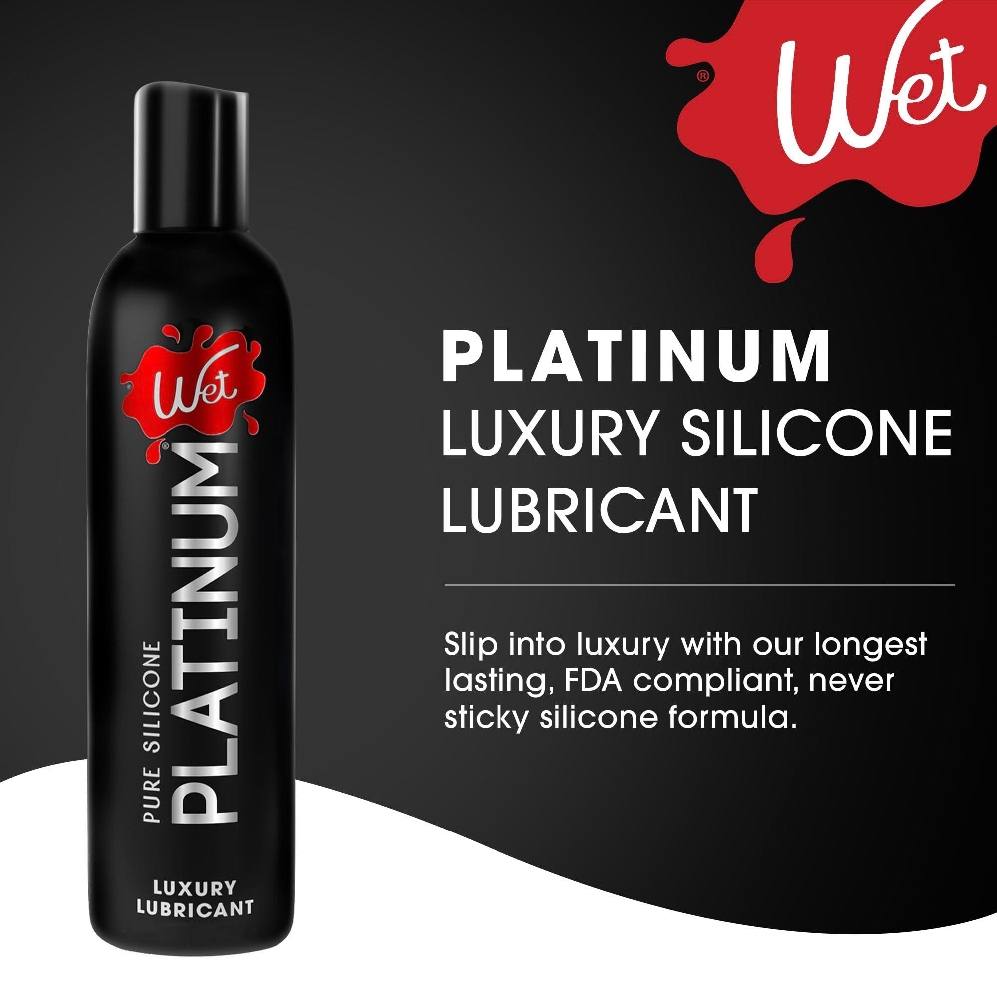 Wet Platinum Silicone-Based Personal Lubricant | Ultra Smooth, Super Slick, Hypoallergenic, Long-Lasting Performance, Waterproof Formula| Lube for Men, Women & Couples, 4.2 fl oz - Image 3