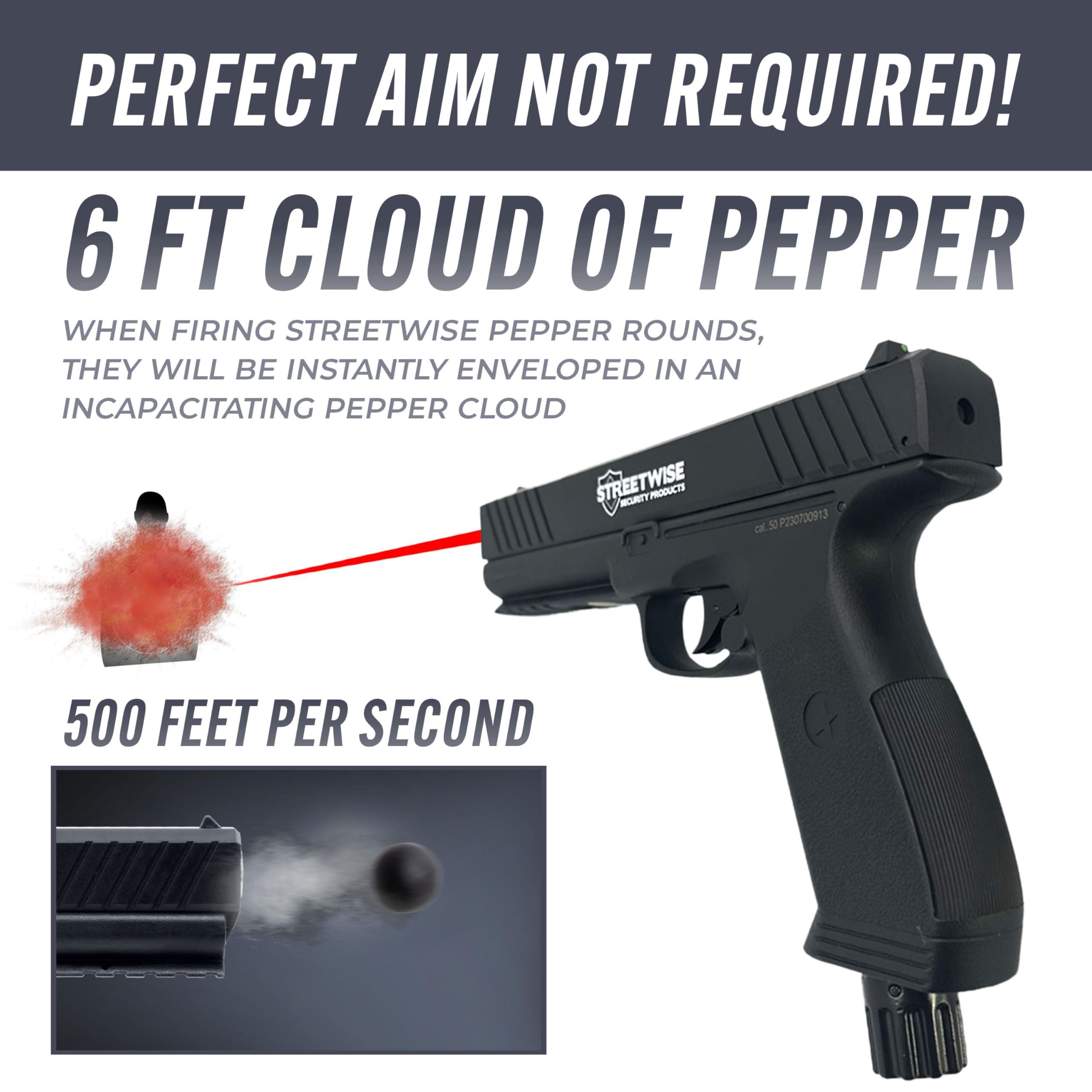 Streetwise Heat .50 Caliber Defense Launcher, Kinetic Impact Ball Gun - Self Defense Pistol Includes 10 Rubber Balls, 10 Quicksilver Metal Composite Rounds, & 2 CO2 Canisters - Image 5