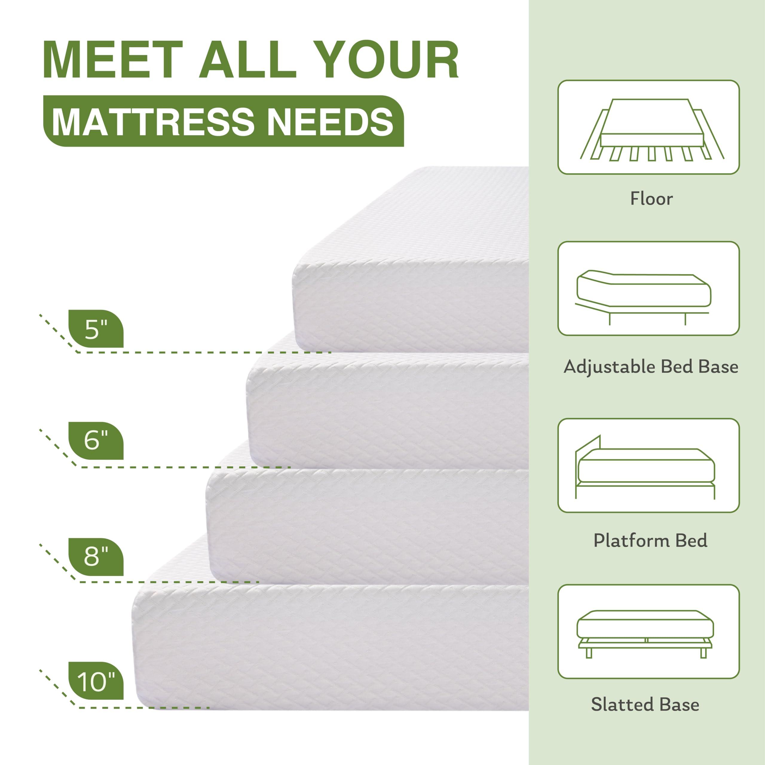 EGOHOME 6 Inch Twin Mattress for Kids, Memory Foam Mattress with Cooling Green Tea Gel, Relieve Pressure with Medium Firm Support, CertiPUR-US Certified, 75''L x 38''W, White - Image 8