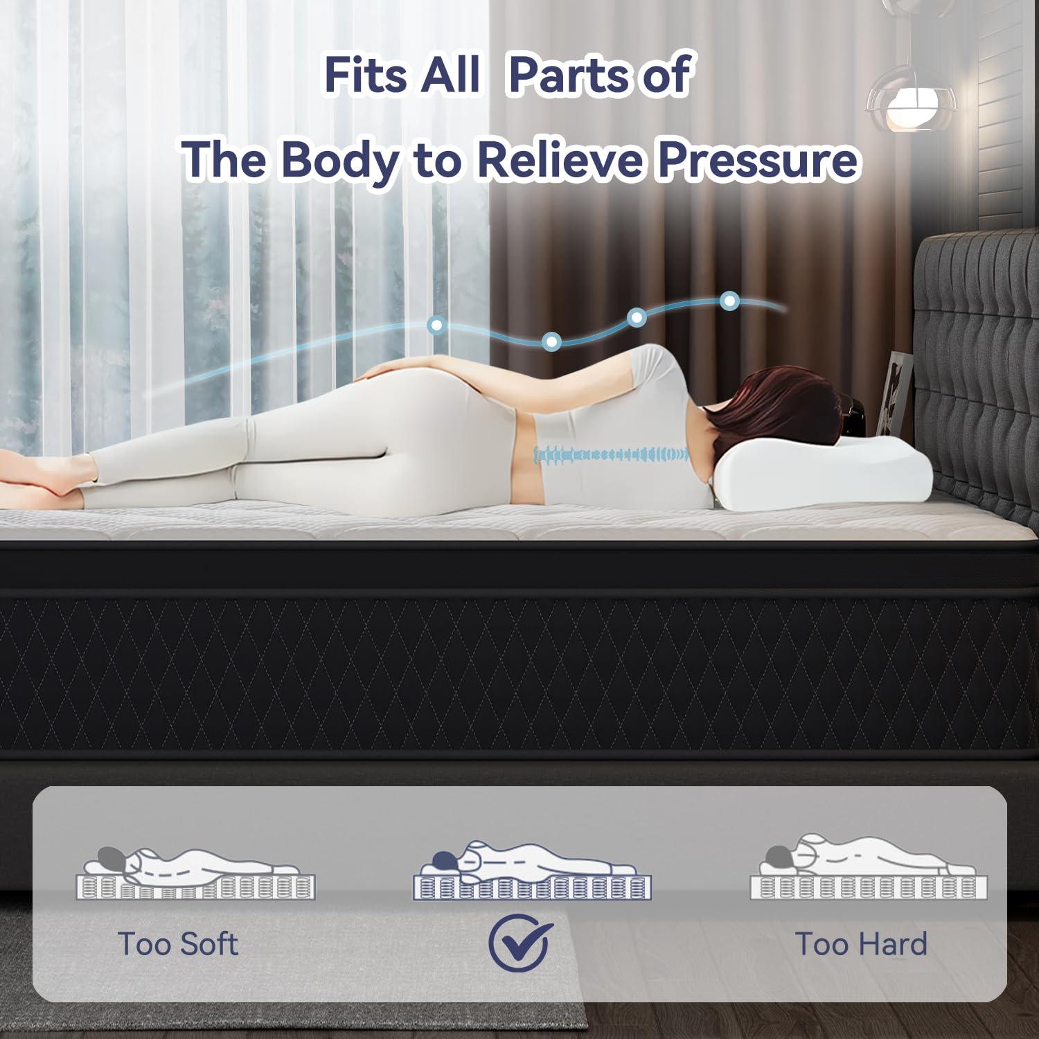 King Mattress, 10 Inch Hybrid Memory Foam Mattress in a Box, Individually Wrapped Pocket Coils Mattress for Isolate Motion ,Pressure Relief, CertiPUR-US Certified, Fiberglass Free & Support Comfort - Image 4