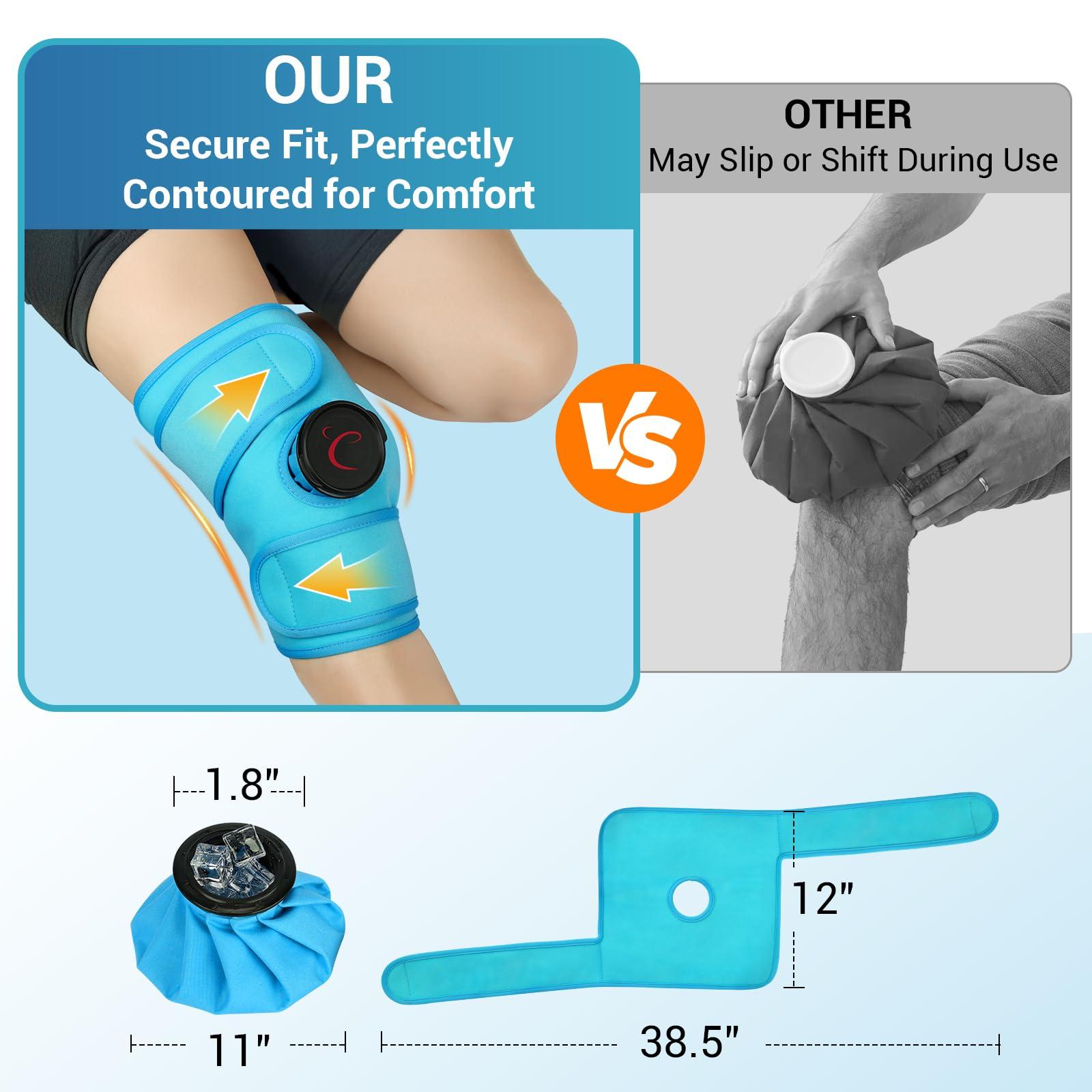 Comfytemp Knee Ice Pack Wrap, Wearable Ice Bags for Injuries Reusable, FSA HSA Eligible, Knee Replacement Surgery, Meniscus Tear, 1H Long Lasting, Hot & Cold Physical Therapy for Athletes Arthritis - Image 3