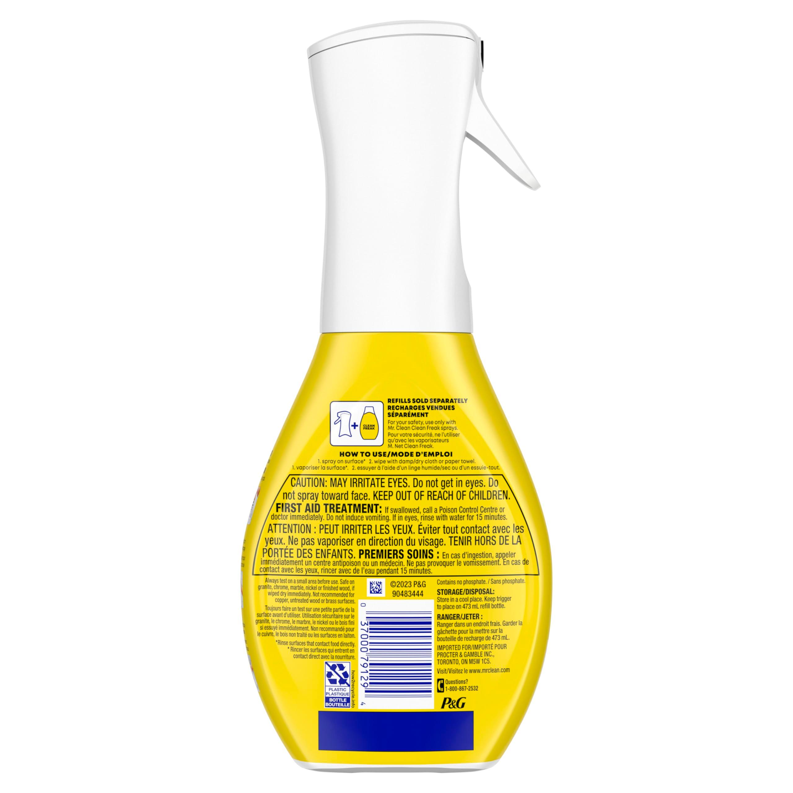 Mr. Clean Clean Freak Multi Surface Cleaning Spray, Deep Cleaning Mist Starter Kit and Refill Bundle, Lemon Zest Scent, 64 fl oz - Image 10