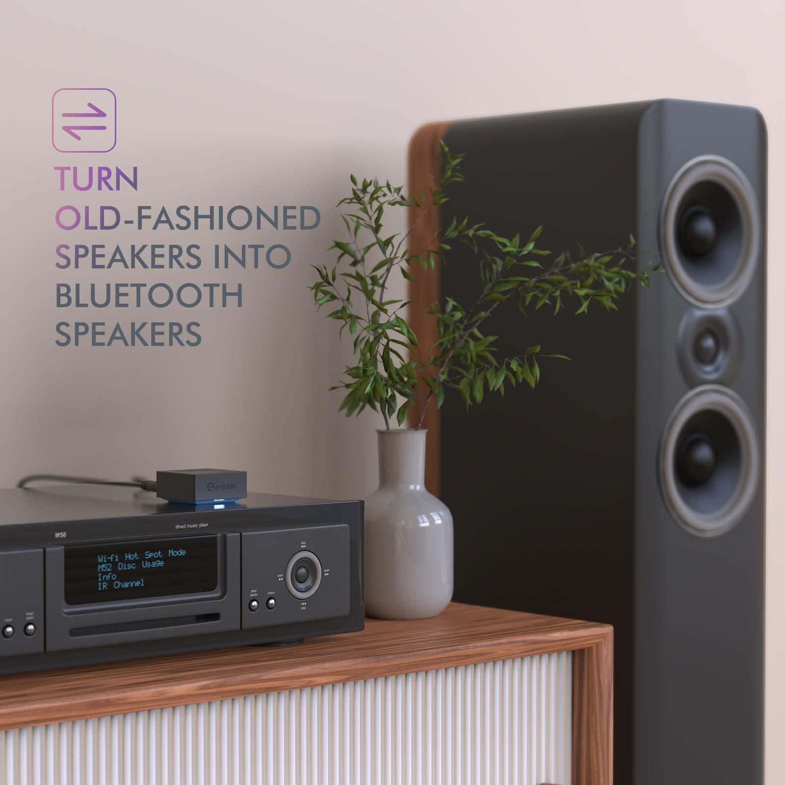esinkin Wireless Audio Receiver for Music Streaming Sound System Works with Smart Phones, Tablets and Car, Wireless Adapter for Speakers - Image 4