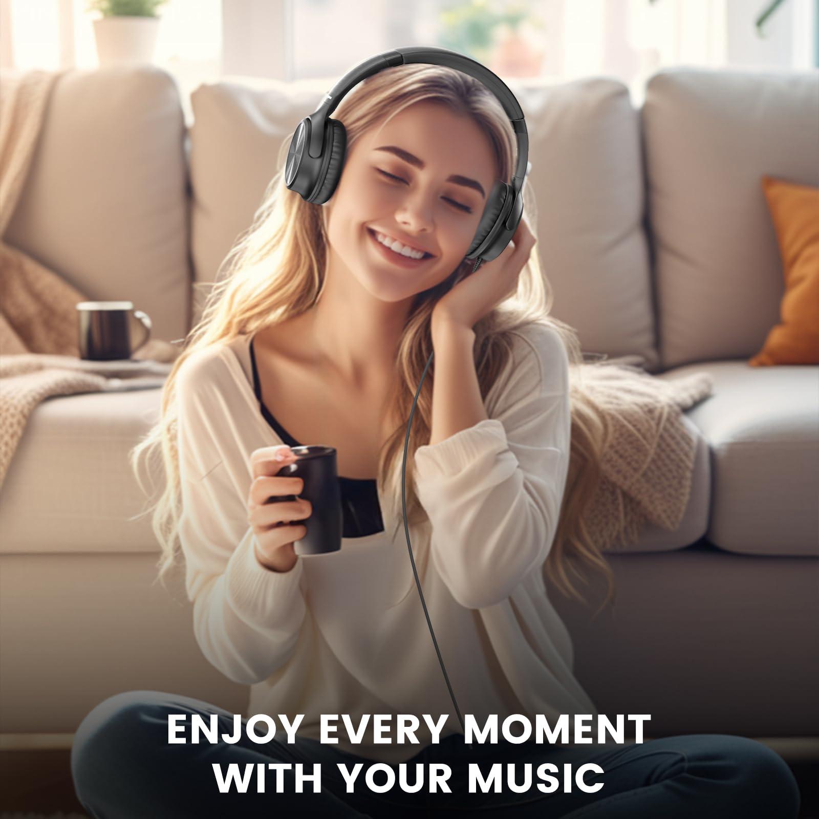Cowyawn USB C Headphones Wired, Over Ear USB C Wired Headphones with Microphone, Volume Control, HD Stereo Sound, Foldable USB Type C Headphones for Adult/Teens/Chromebook/Laptop/Computer/iPhone,Black - Image 7