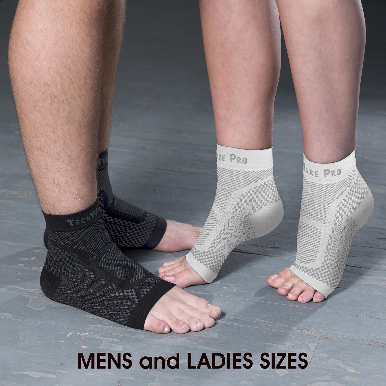 TechWare Pro Ankle Brace Compression Sleeve - Plantar Fasciitis Sock. Relieves Achilles Tendonitis. Foot Arch Support Reduces Joint Pain, Swelling & Heel Spur Pain. Injury Recovery Braces for Sports - Image 4