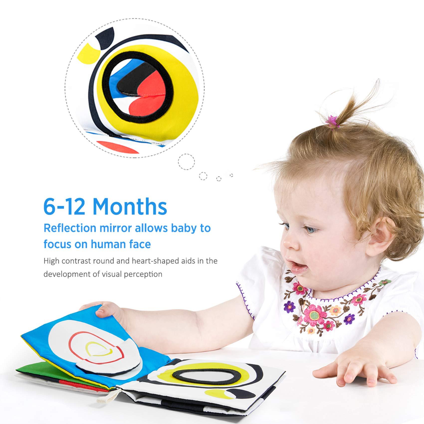 beiens High Contrast Black and White Baby Book - Touch and Feel Crinkle Sensory Toy - Visual Stimulation Interactive Montessori Toys for 0-12 Months Infant Newborn - Baby Gift for Boys Girls - Image 4
