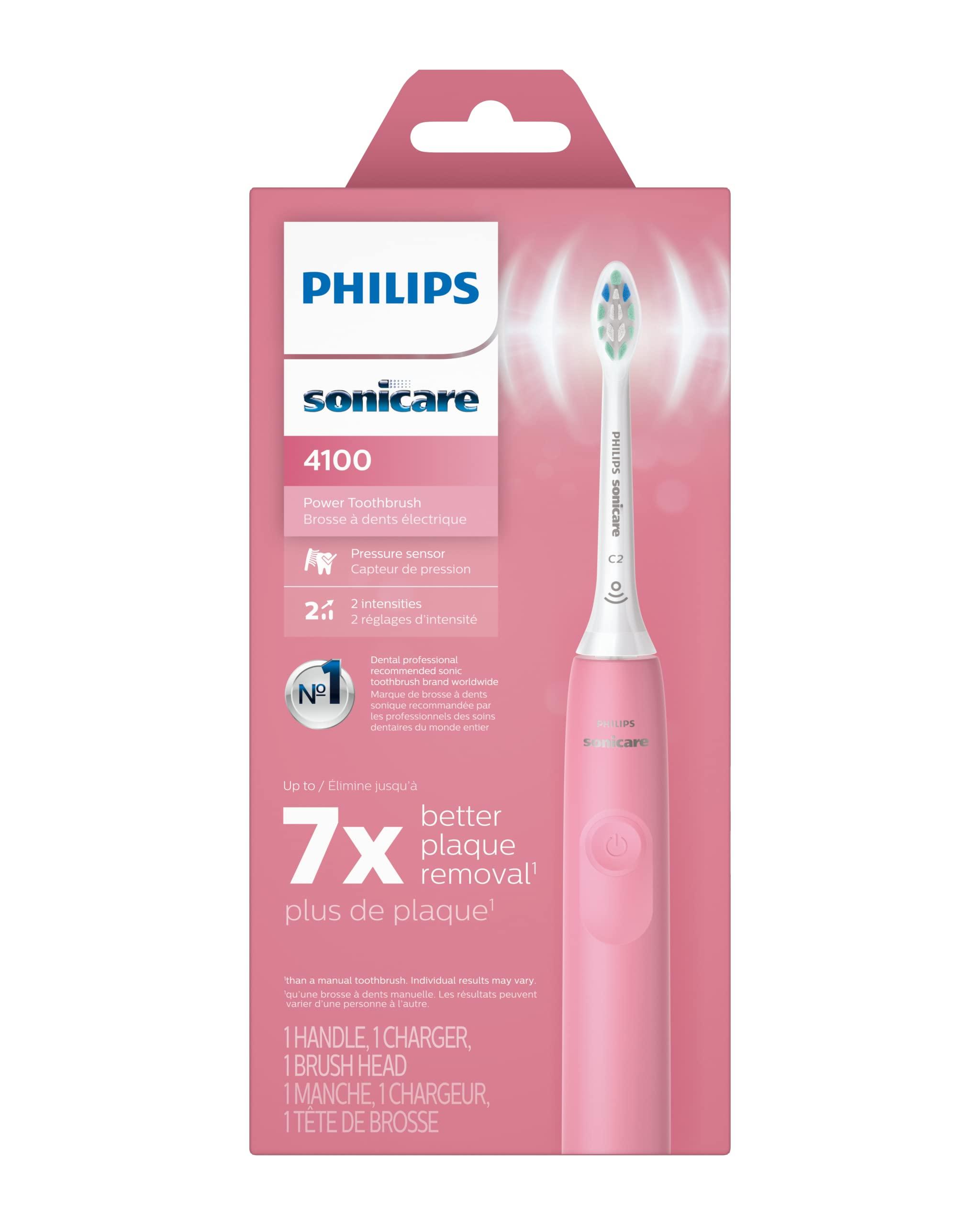 Philips Sonicare 4100 Rechargeable Electric Toothbrush, with Pressure Sensor, 2 Intensity Settings, SmarTimer and QuadPacer, 14-Day Battery Life, Deep Pink, Model HX3681/26 - Image 15