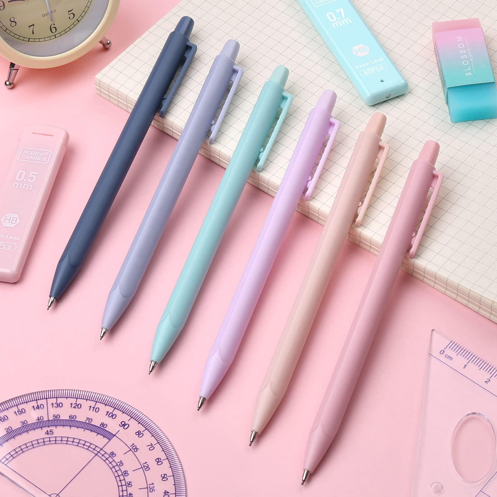 Four Candies Cute Mechanical Pencil Set, 6PCS 0.5 & 0.7mm Pencils with 360PCS HB Leads, 3PCS Erasers and 9PCS Eraser Refills, Aesthetic Back to School Supplies for Girls Writing, Drawing - Image 8