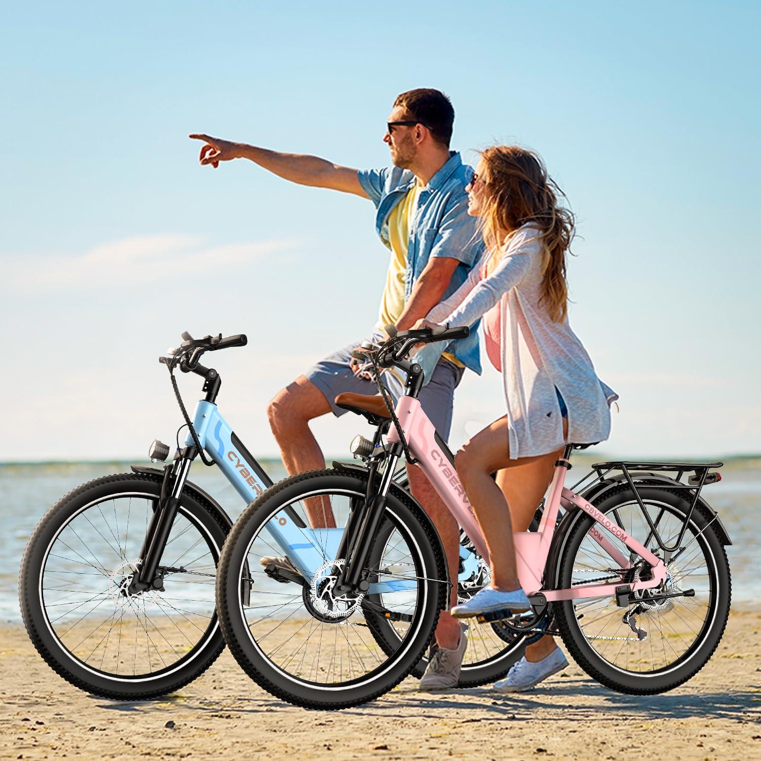Cybervelo 1000 Peak Electric Bike for Adults,up 80 Miles Removable Battery Ebike, 26" Electric E Bike with 7-Speed,Adult Electric Bicycles for Commute Beach Snow Womens All Terrain - Image 7