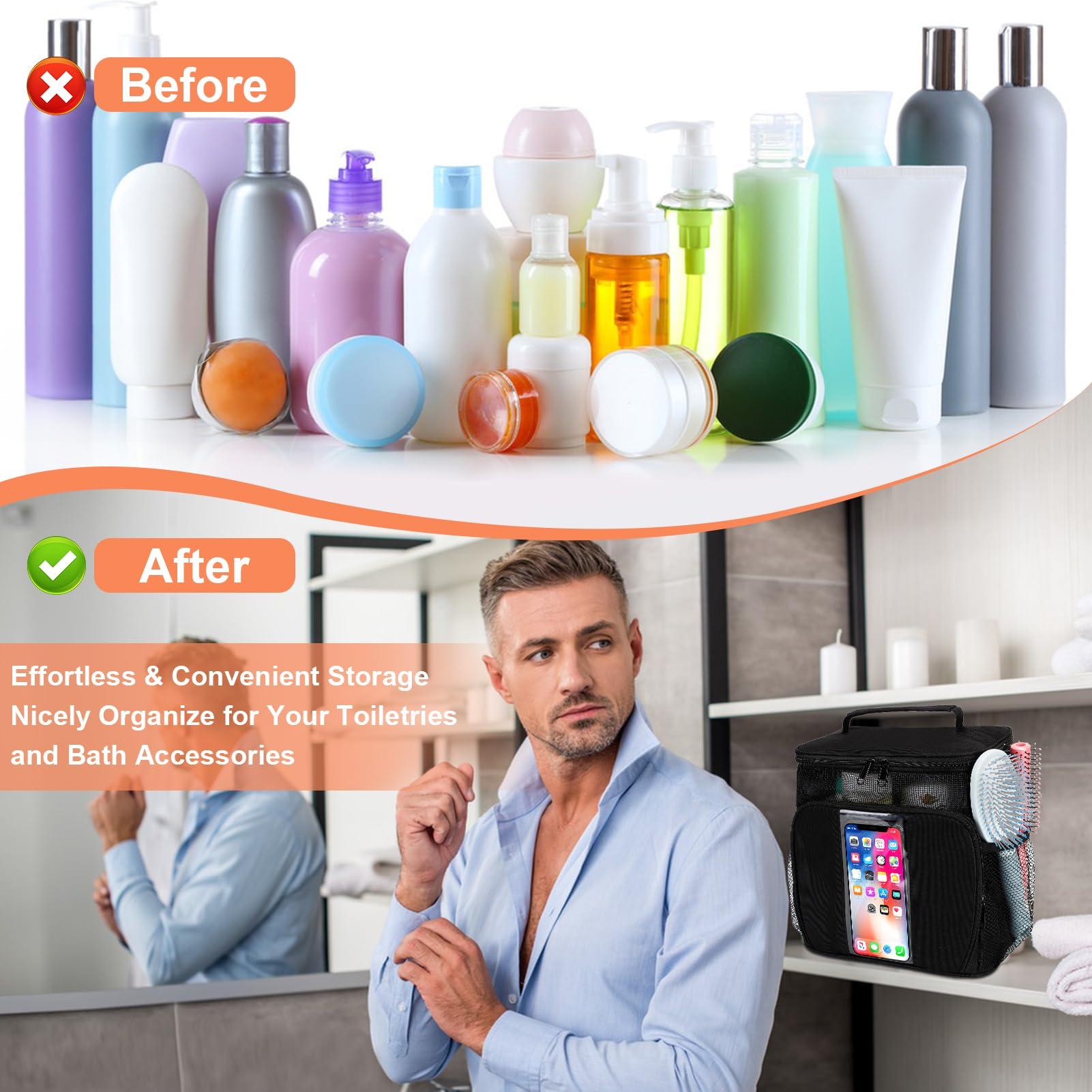 Dorm Room Essentials for Guys, Quick Dry Mesh Shower Caddy, Travel Toiletry Bag for Men and Women, Travel Cruise Ship Camping Essentials, Large Makeup Organizer for Full-Sized Toiletries Gifts for Men - Image 5