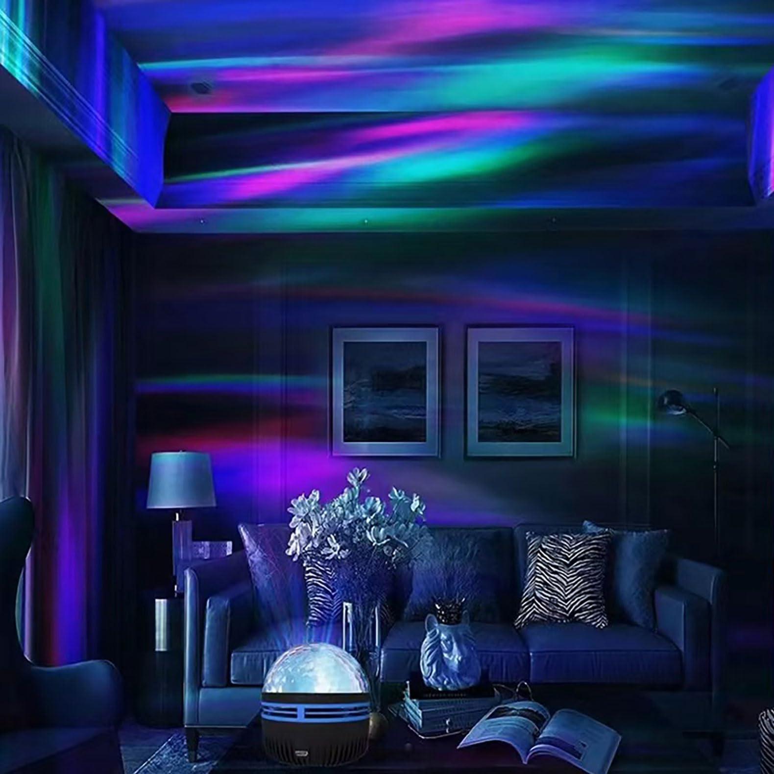 2 in 1 Northern Lights and Ocean Wave Projector, Light Projector with 14 Light Effects,USB Recharge RGB Colorful Night Light for Bedroom Home Decor Birthday Christmas Gifts - Image 2