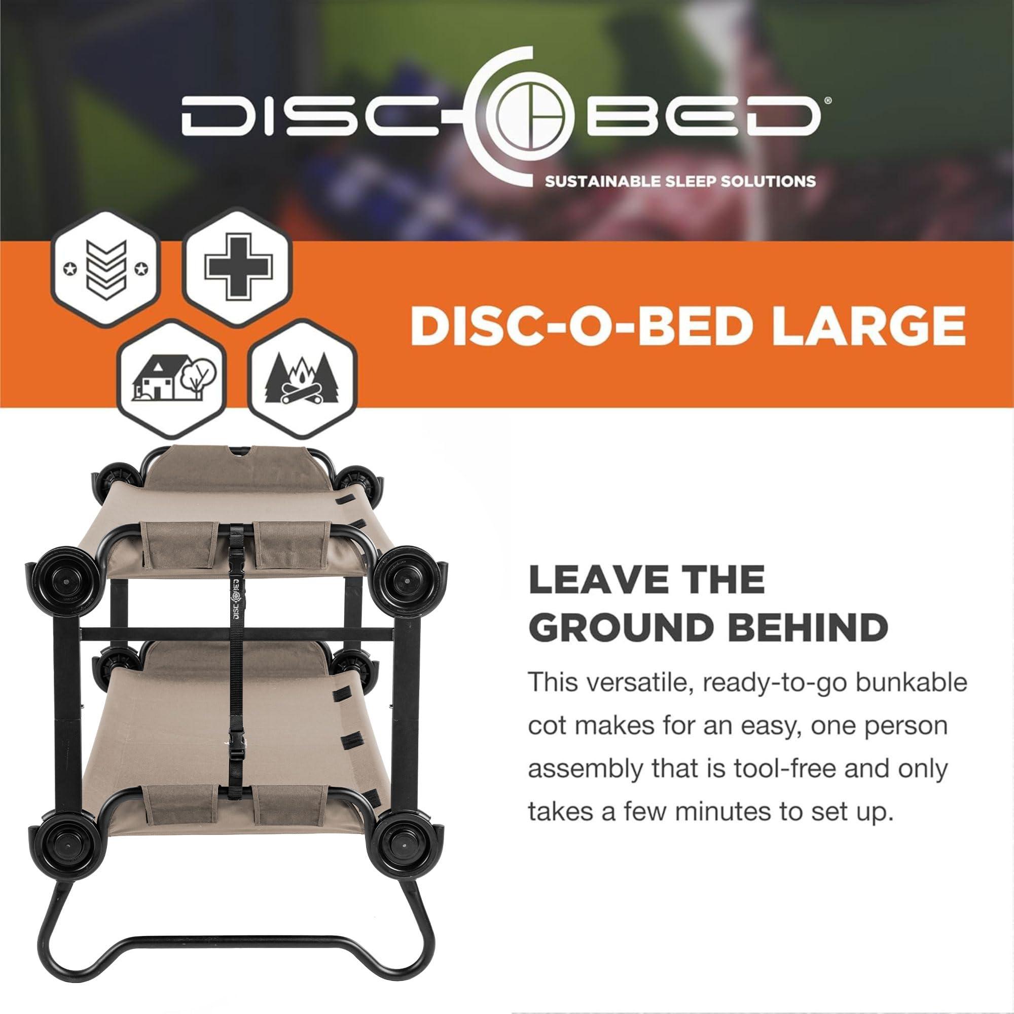 Disc-O-Bed Large Outdoor Convertible 2 Person Bench and Double Camping Cot Portable Bed Bunk System for Adults - Image 5