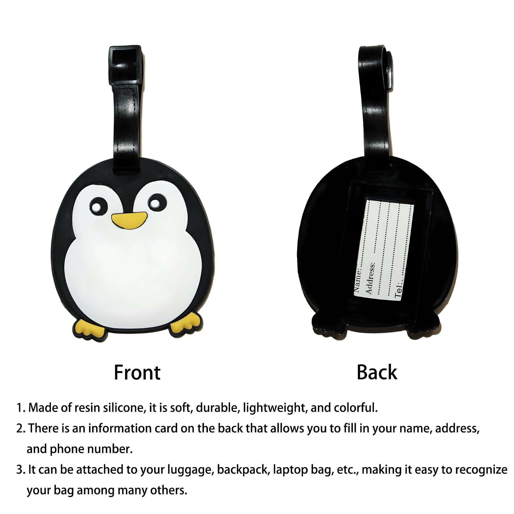 ANINIUCN Penguin-Shaped Silicone Luggage Tag – Durable ID Label for Suitcases, Travel Bags, and Backpacks – Fun Travel Accessory for Teens & Adults - Image 3