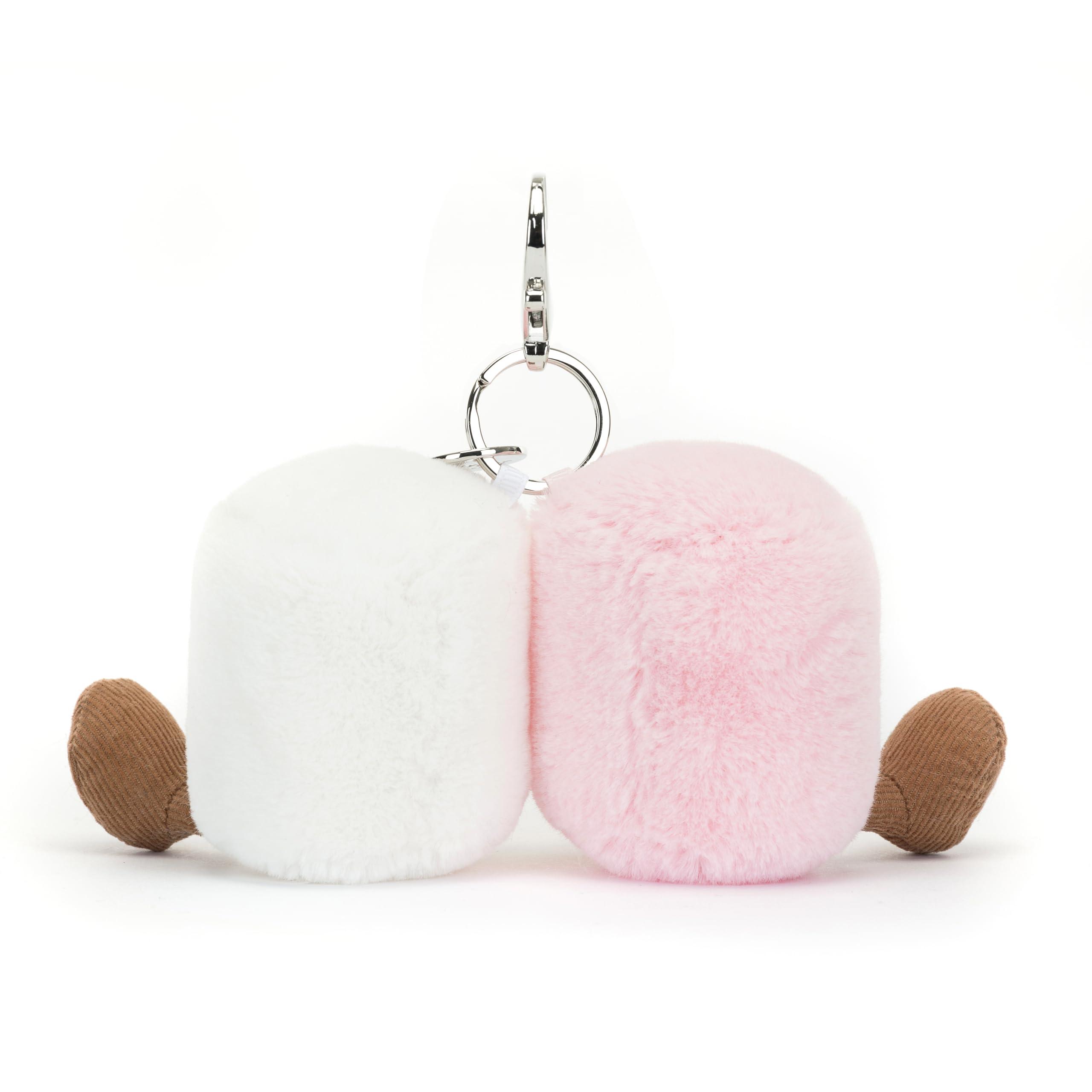 Jellycat Amuseables Pair of Marshmallows Bag Charm, 3.5 inches - Food Plush Keychain - Great Gift Idea - Image 3