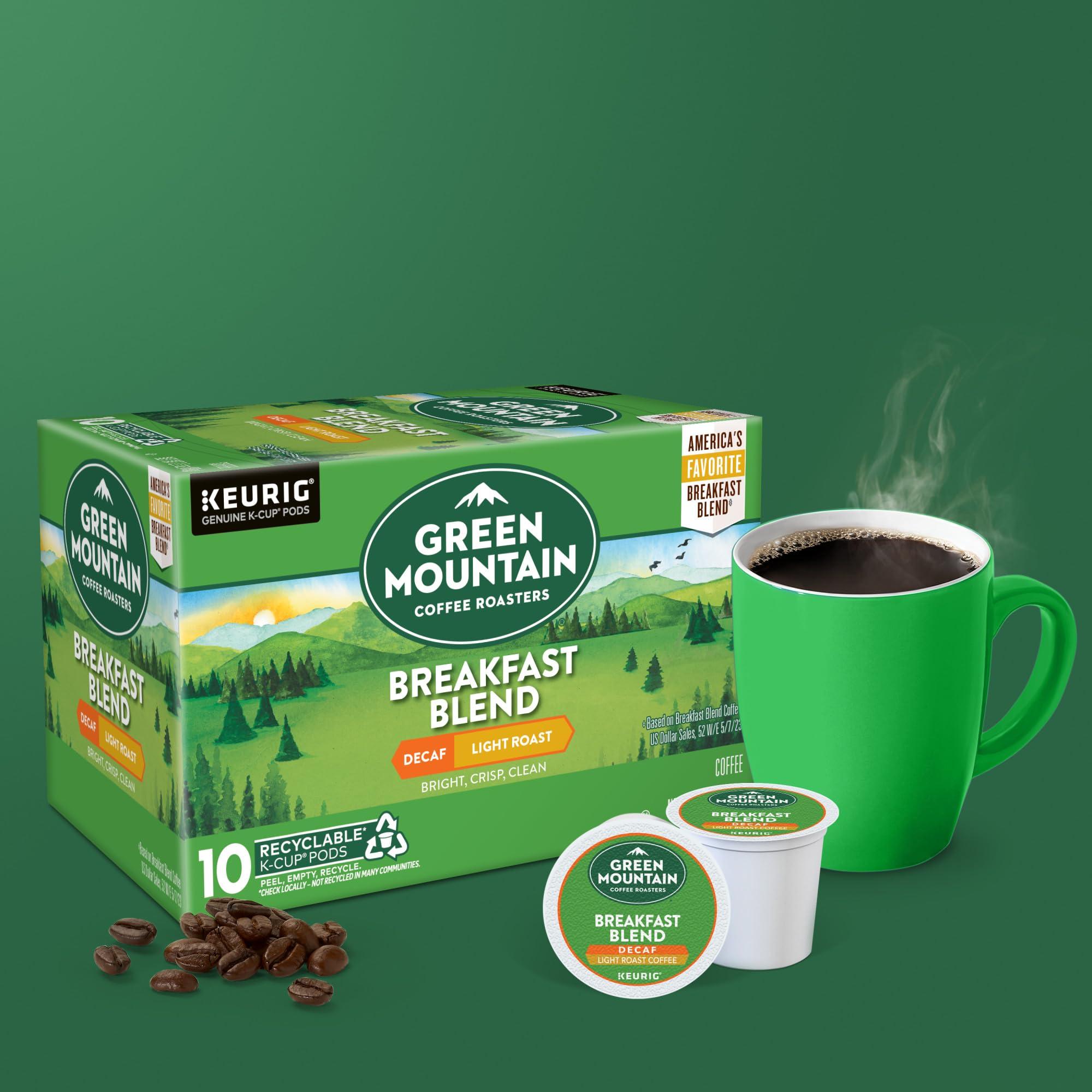 Green Mountain Coffee Roasters Breakfast Blend Decaf, Keurig Single Serve K-Cup Pods, Light Roast Coffee, 60 Count, (6 Packs of 10) - Image 8