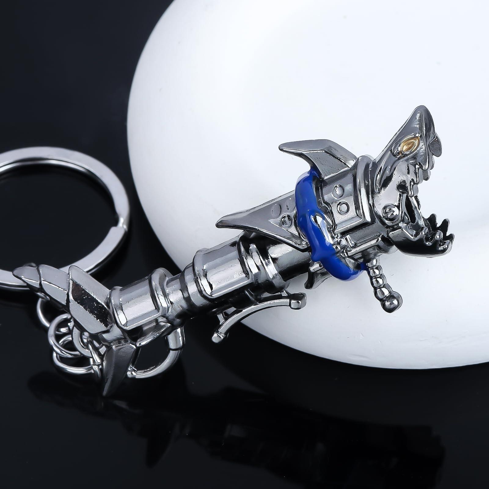 SONGCHANGJEWELRY Cyberpunk Rock Lolita Cool Weapon Keychain - Horror Excitement Anime Movie Merchandise - Shark Rocket Launcher Designs - Image 9