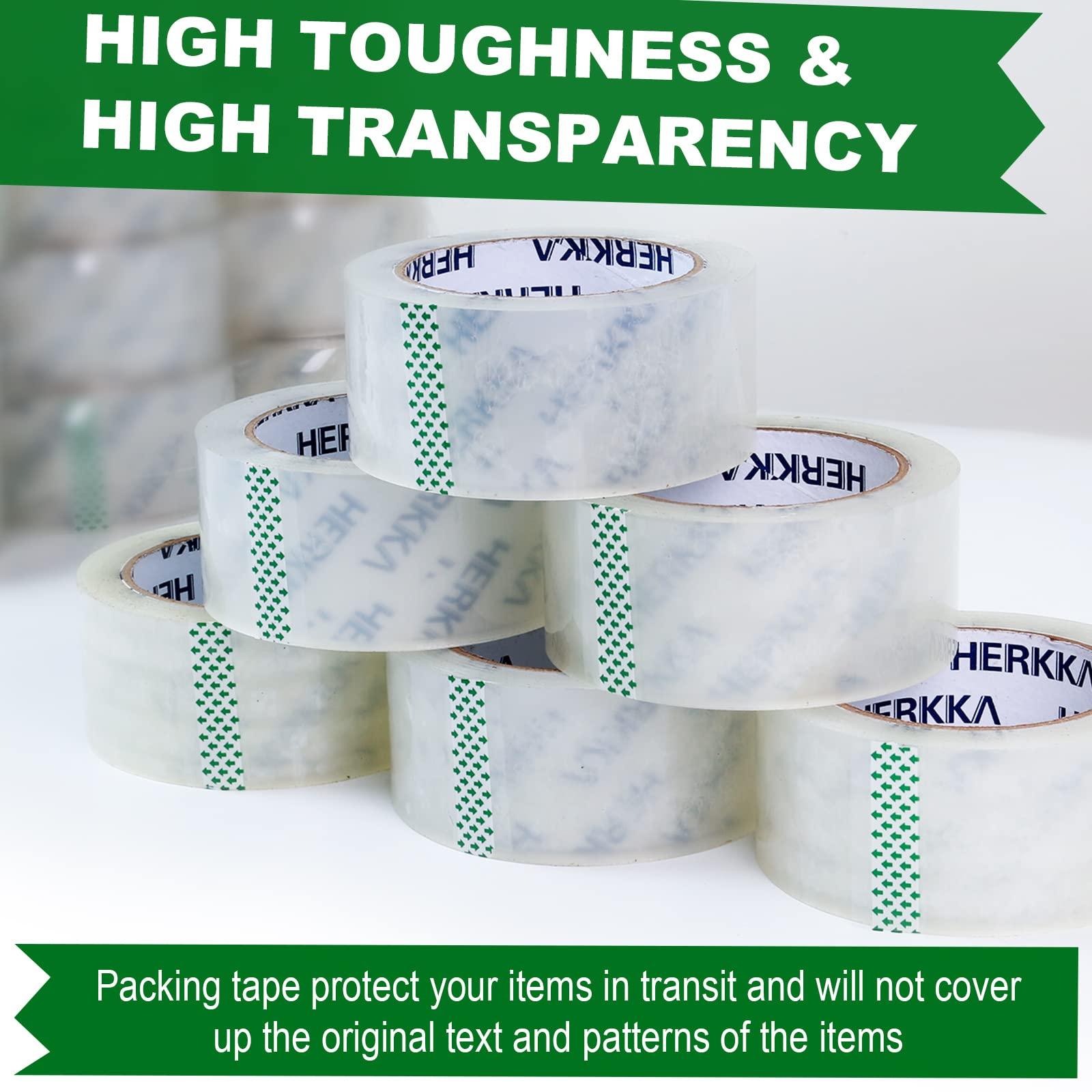 HERKKA Clear Packing Tape, 36 Rolls Heavy Duty Packaging Tape for Shipping Packaging Moving Sealing, Thicker Clear Packing Tape, 1.88 inches Wide, 65 Yards Per Roll, 2340 Total Yards - Image 2