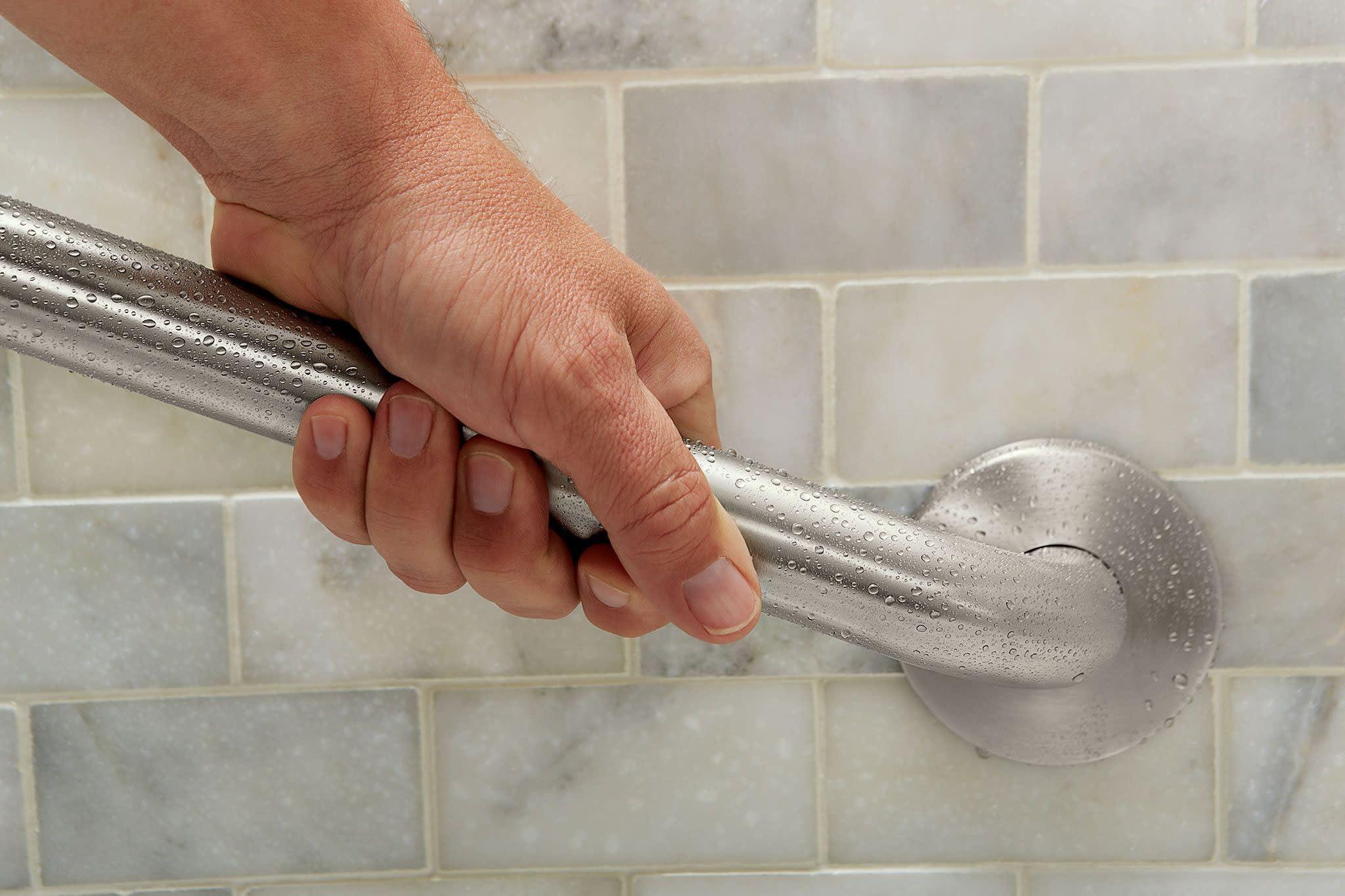 Moen Home Care Bathroom Safety 24 Inch Stainless Steel Handicap Grab Bar for Bathtub and Shower, Heavy Duty Handle, Elderly Assistance Product with Concealed Screws, 8724 - Image 3
