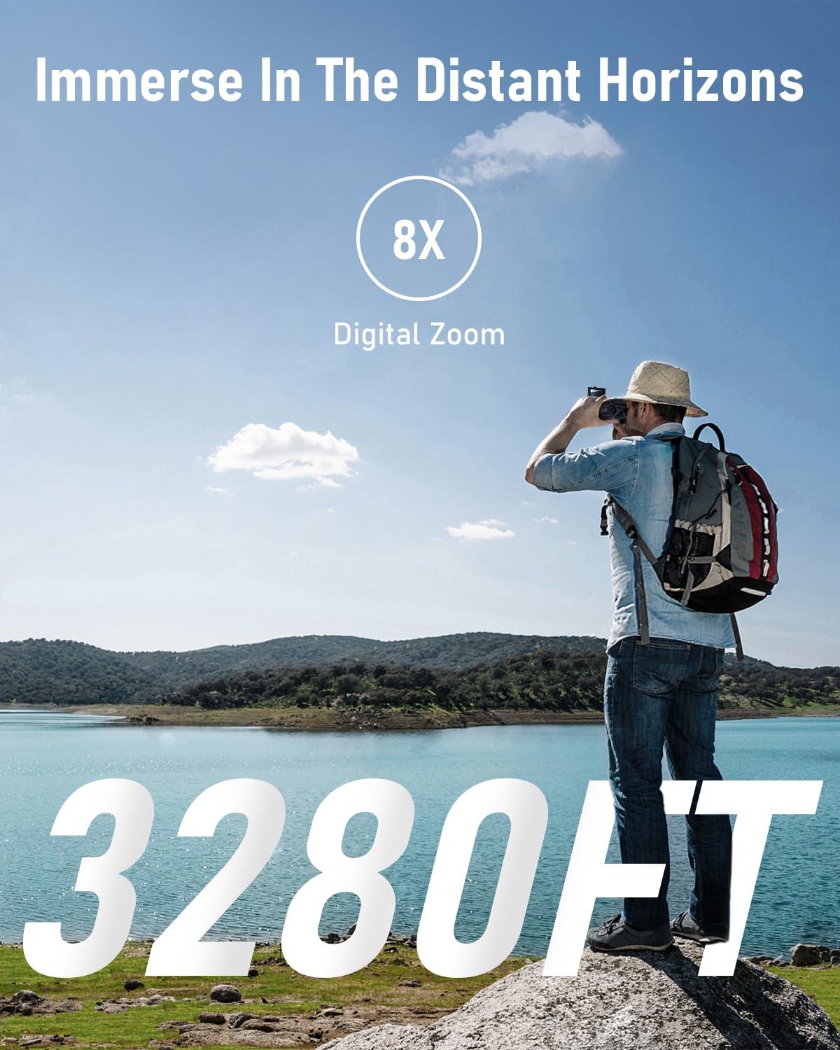 Digital Binoculars with Camera - 8X Digital Zoom, 2" LCD Display 40MP Camera 2.5K Videos Ideal for Concerts, Bird Watching, and Outdoor Adventures with 32GB SD Card - Image 2