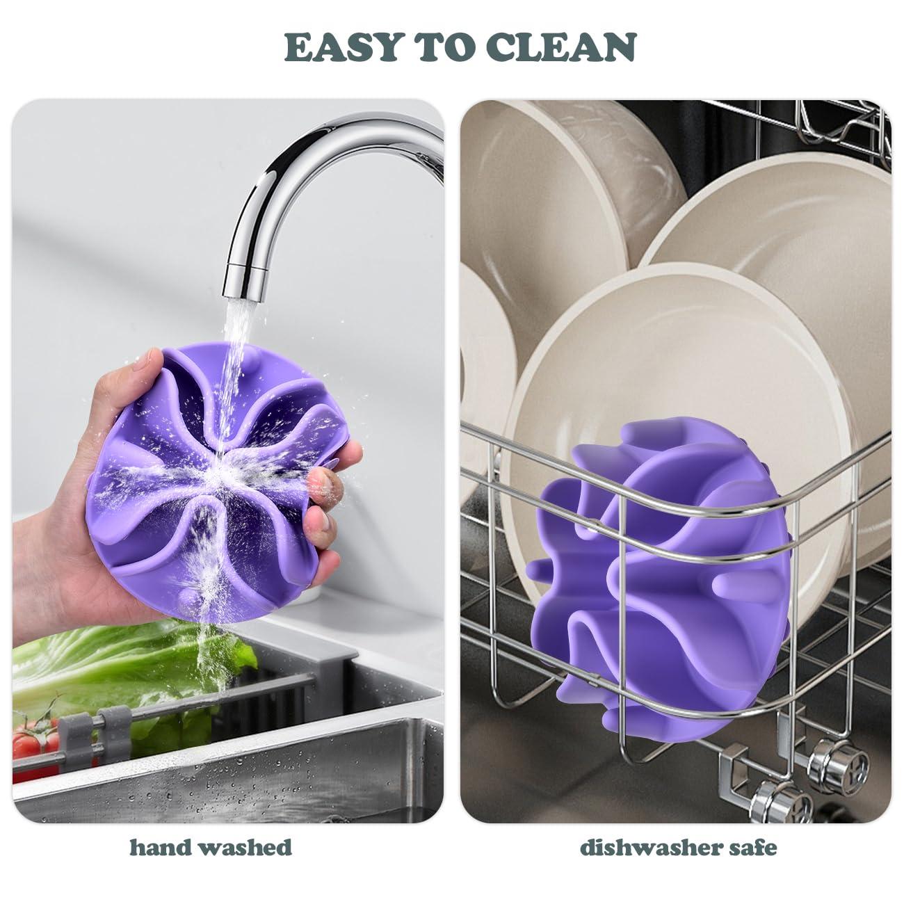 Slow Feeder Dog Bowls Insert, Silicone Slow Feeder Bowl with Strong Suction Cups Perfect for Stainless Steel Glass Ceramic Dog Bowls (Purple, Small Size) - Image 7