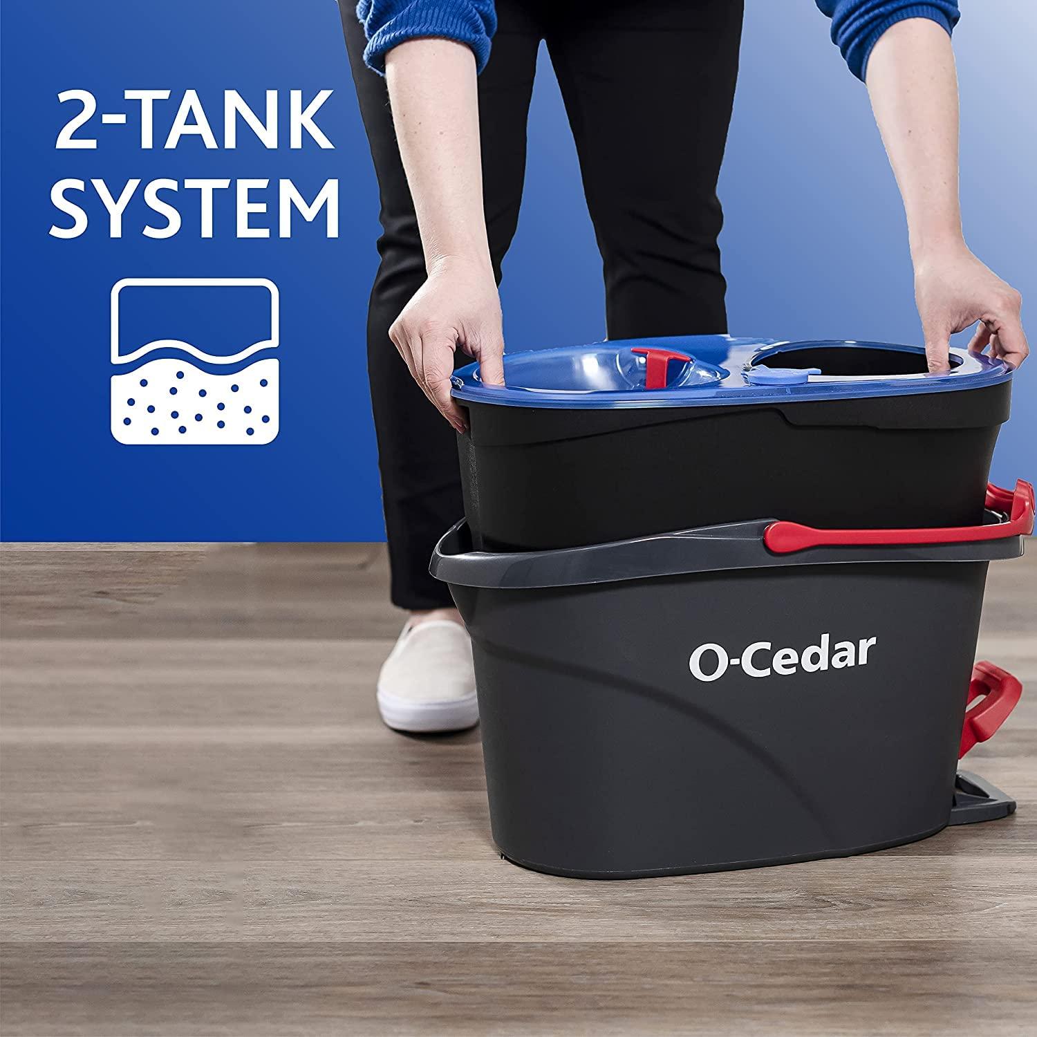 O-Cedar RinseClean Microfiber Spin Mop & Bucket Floor Cleaning System with 4 Extra Mop Head Replacements - Image 6