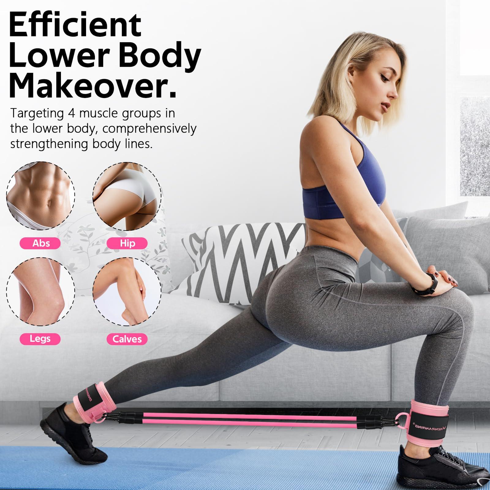 Ankle Resistance Bands, Ankle Bands for Working Out with Cuffs, Ankle Resistance Band, Glutes Workout Equipment, Butt Exercise Equipment for Women Legs and Glutes - Image 3