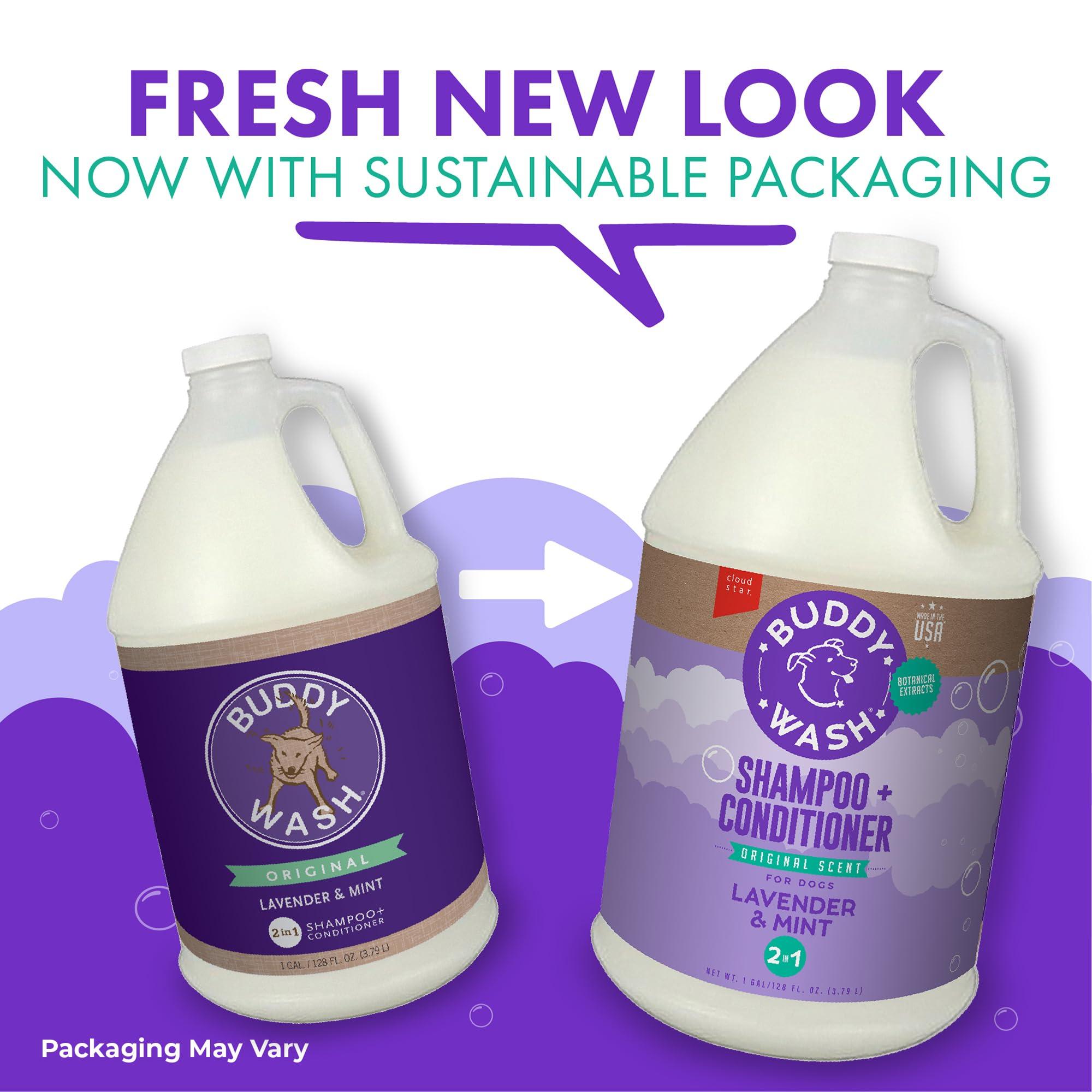 Buddy Wash 2-in-1 Dog Shampoo and Conditioner for Dog Grooming, Lavender & Mint, 1 gal. Bottle - Image 2
