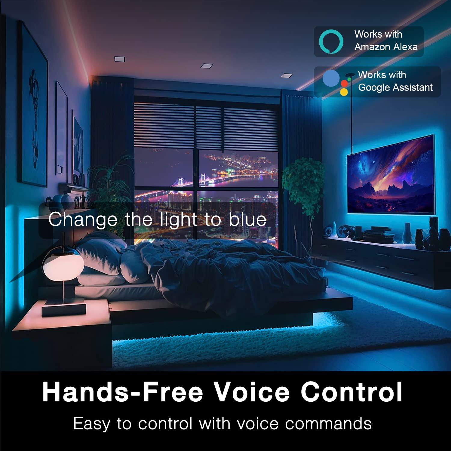 DAYBETTER Smart WiFi Led Lights 100ft, Tuya App Controlled Led Strip Lights, Work with Alexa and Google Assistant, Timer Schedule, Color Changing Led Lights for Bedroom Party Kitchen - Image 2