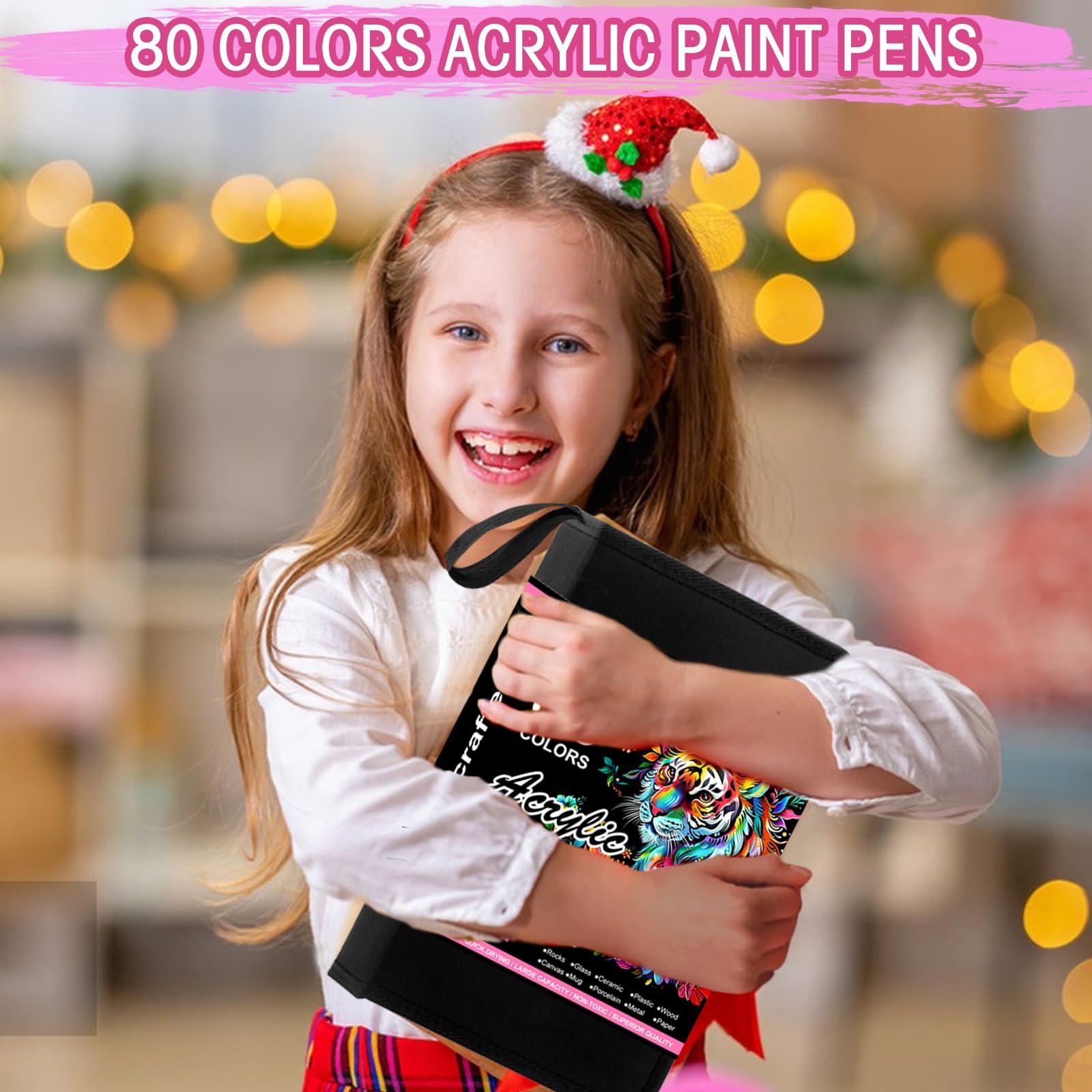 Oficrafted 80 Colors Acrylic Paint Pens, Premium Acrylic Paint Markers, Paint Pens & Paint Markers for Wood, Canvas, Rock Painting, Stone Surfaces,DIY Crafts Making - Image 2