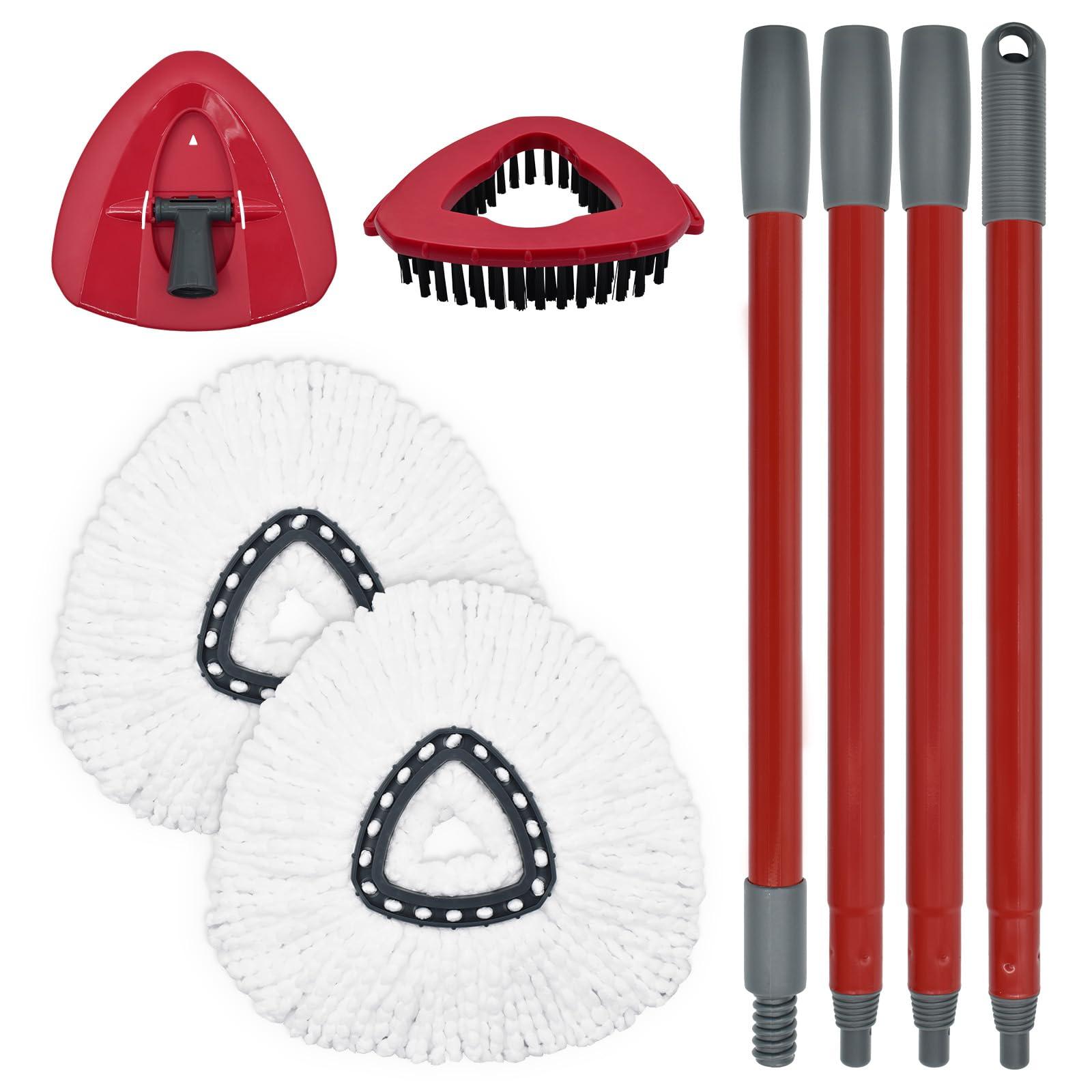Mop Replacement for Ocedar, Spin Mop Replacement Mop, Mop Replacements for O Cedar Include Mop Handle, 2 Mop Heads Replacements, 1 Scrubber Mop Head, 1 Base for Ocedar Spin Mop - Image 8