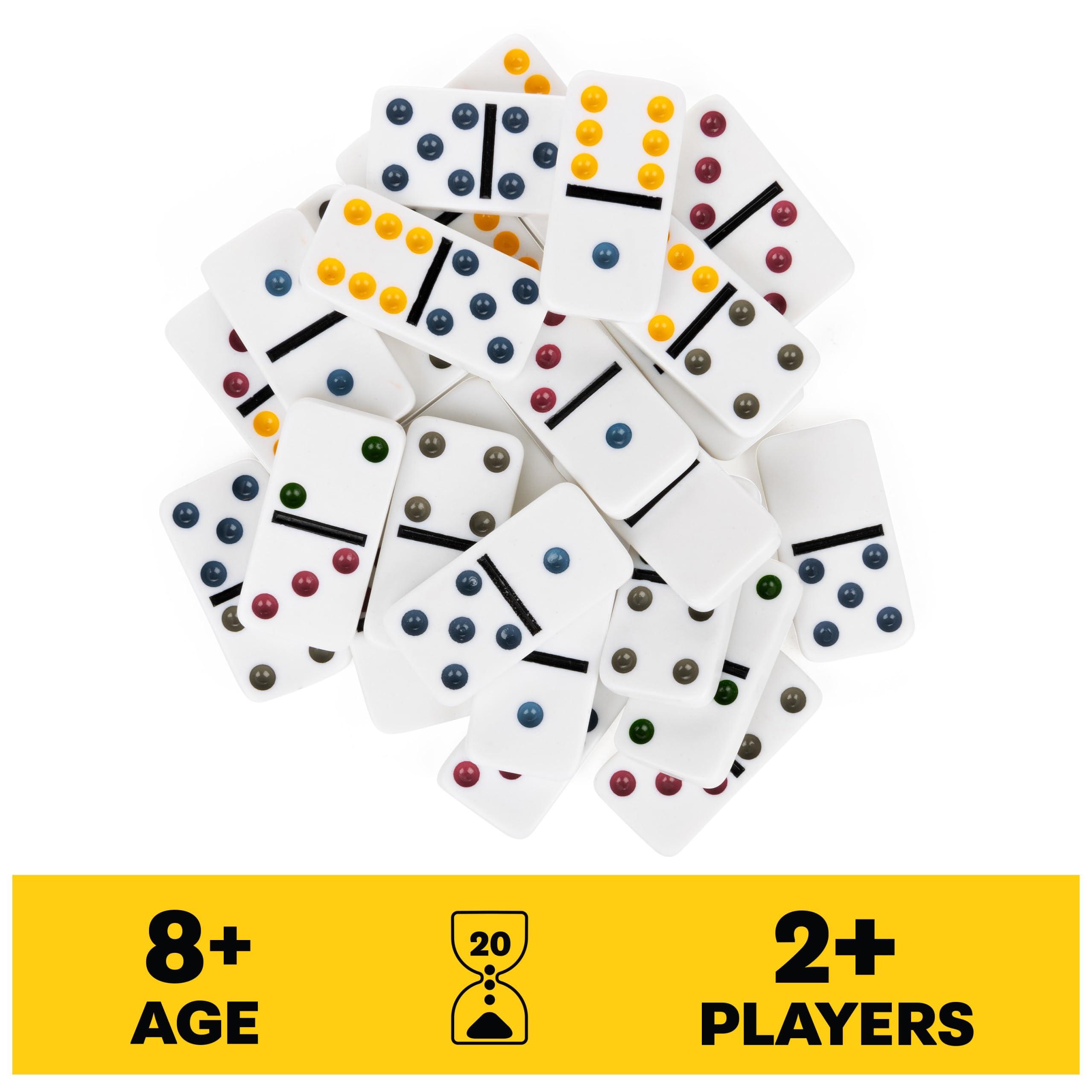 Spin Master Games, Mexican Train Dominoes Set in Aluminum Carry Case, Includes Colorful Trains for Fun-Filled Family Game Night, for Kids & Family, 2-8 Players, for Ages 8 & Up - Image 3
