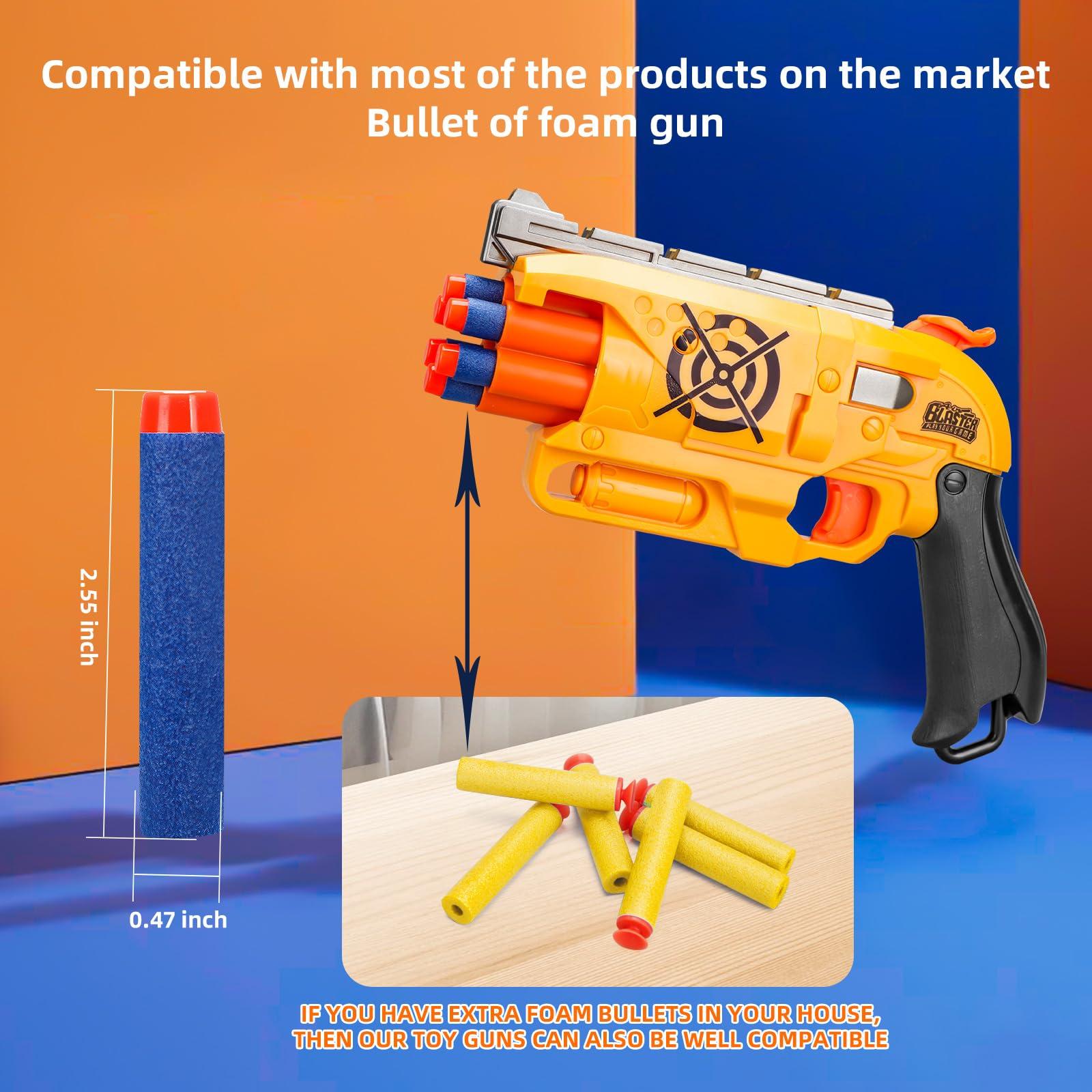 2 Pack Blaster Guns Boys Toy for 3+ Year Old Kids, 80 Soft Foam Darts Bullets, 2 Targets & 2 Wrist Strap, Gun Toys Gifts for Ages 8-12,Christmas Stocking Stuffers Party Supplies for Toddler Orange - Image 2