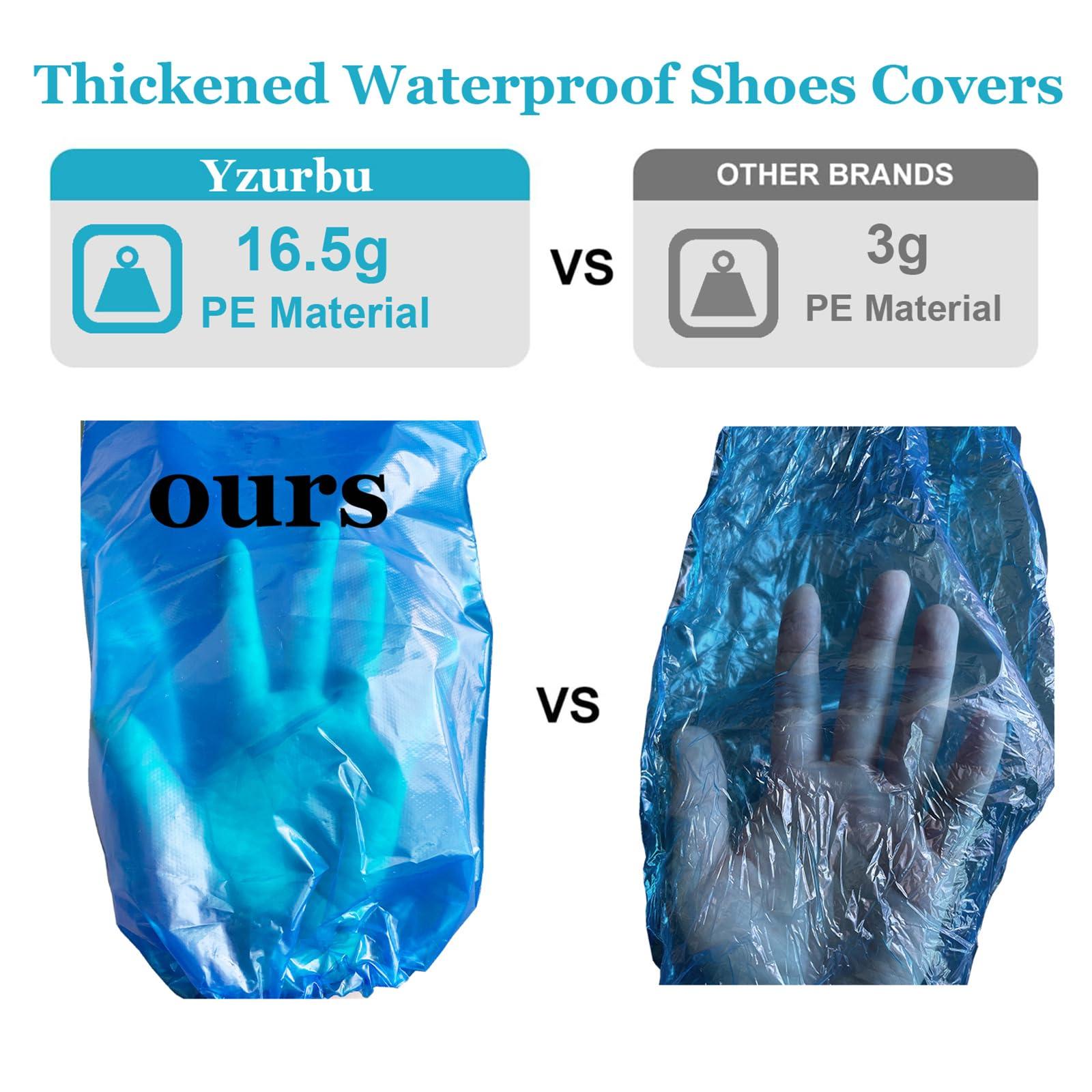 Yuzrbu 50 Pcs (25 Pairs) Disposable Thicken Boot and Shoe Covers 19 inch Tall Extra Large Waterproof Anti-Slip Overshoe - Image 3