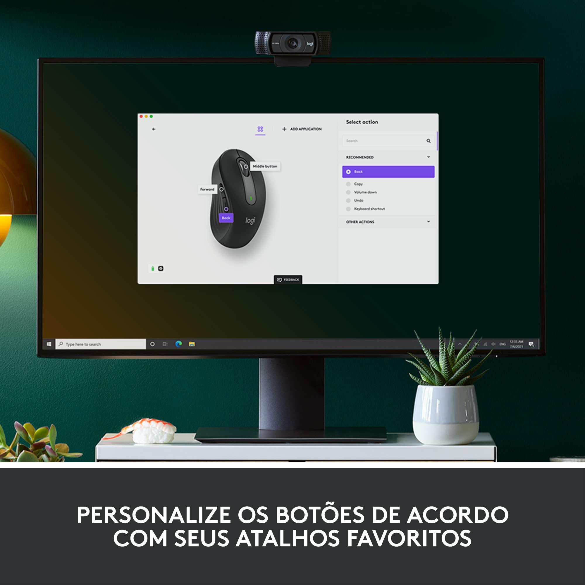 Logitech Signature M650 Wireless Mouse - for Small to Medium Sized Hands, 2-Year Battery, Silent Clicks, Customizable Side Buttons, Bluetooth, Multi-Device Compatibility (Graphite) - Image 6