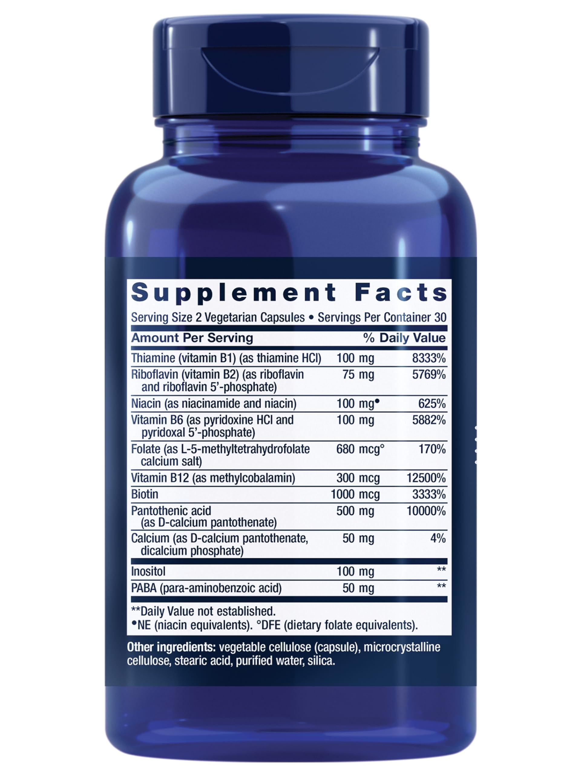 Life Extension BioActive Complete B-Complex, Heart, Brain and Nerve Support, Healthy Energy, Metabolism, Complete B Complex, 60 Vegetarian Capsules - Image 2