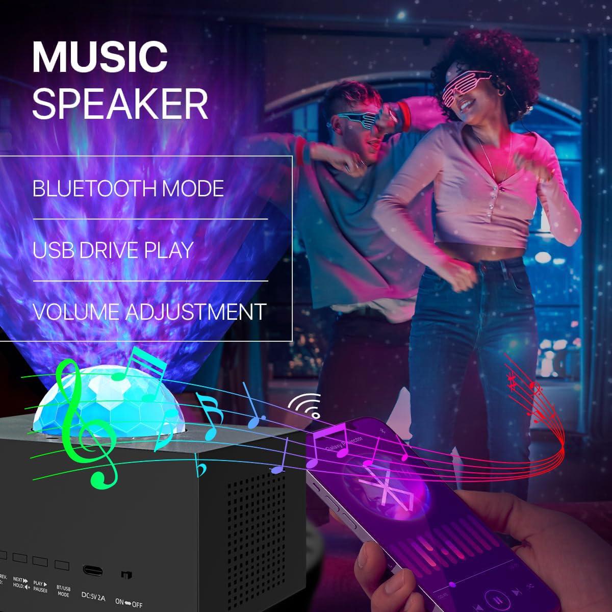 Galaxy Projector,Star Projector with Timer and Remote Control,Multiple Colors LED Night Light Galaxy Projector for Bedroom with Bluetooth Speaker Nebula Lamp for Adults,Kids,Yoga,Party, Room Decor - Image 4