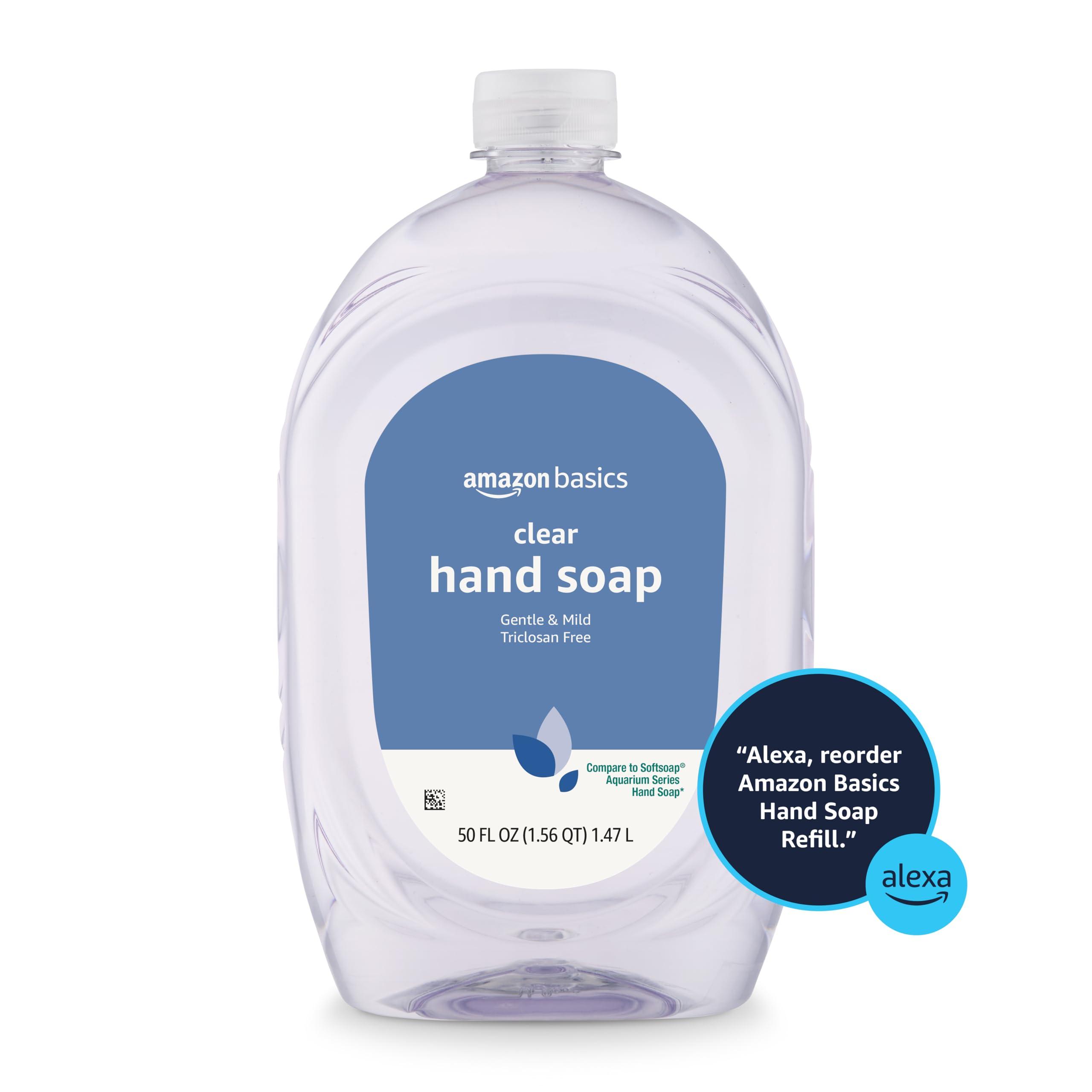 Amazon Basics Gentle & Mild Clear Liquid Hand Soap Refill, Triclosan-Free, 50 Fl Oz (Pack of 2) (Previously Solimo) - Image 6