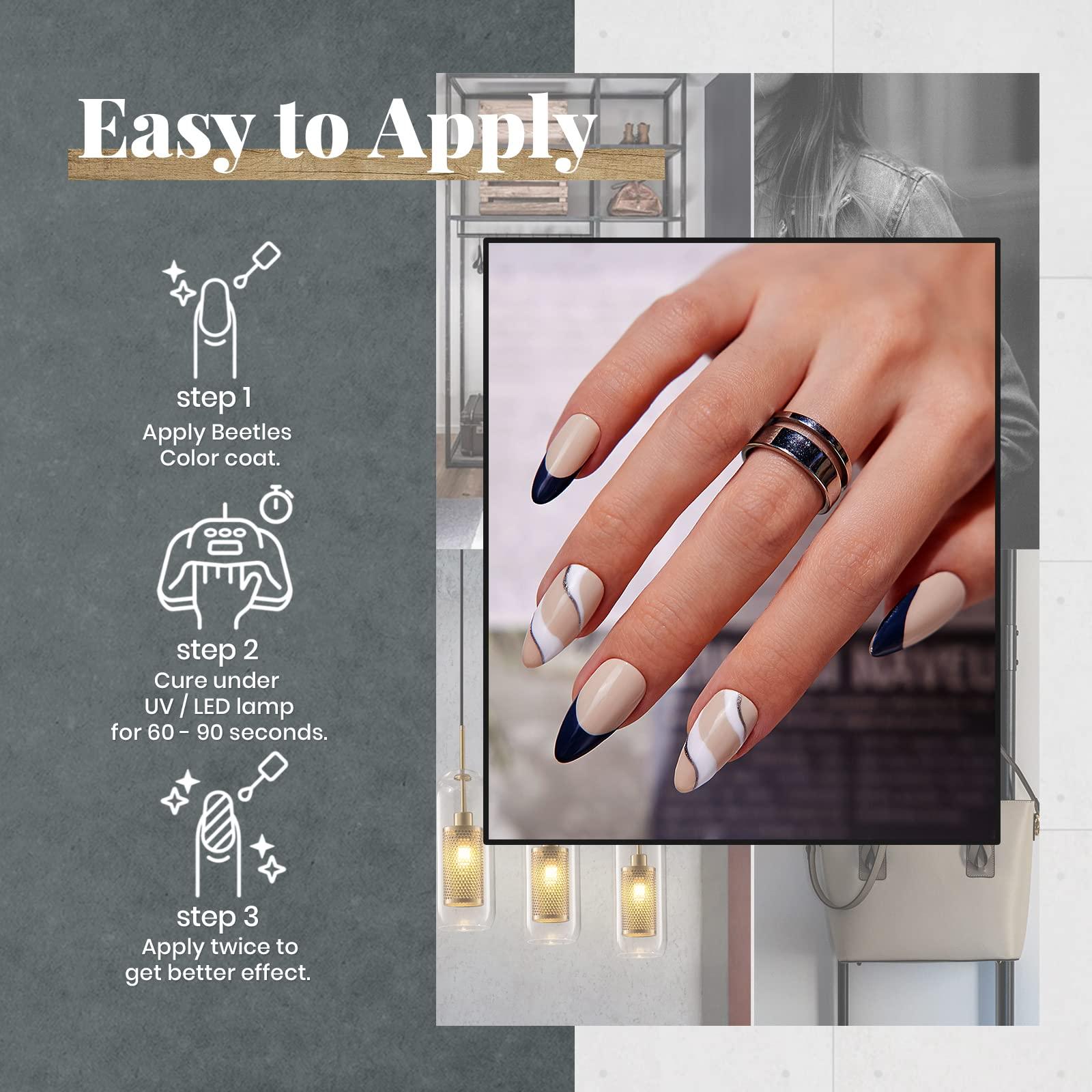 Beetles 23Pcs Gel Nail Polish Set with Base Gel Glossy Matte Top Coat, Gray Brown Burgundy Red Purple Glitter Gel Polish Set Soak Off Uv Gel Nail Kit for Women Industrial Wave Collection - Image 4