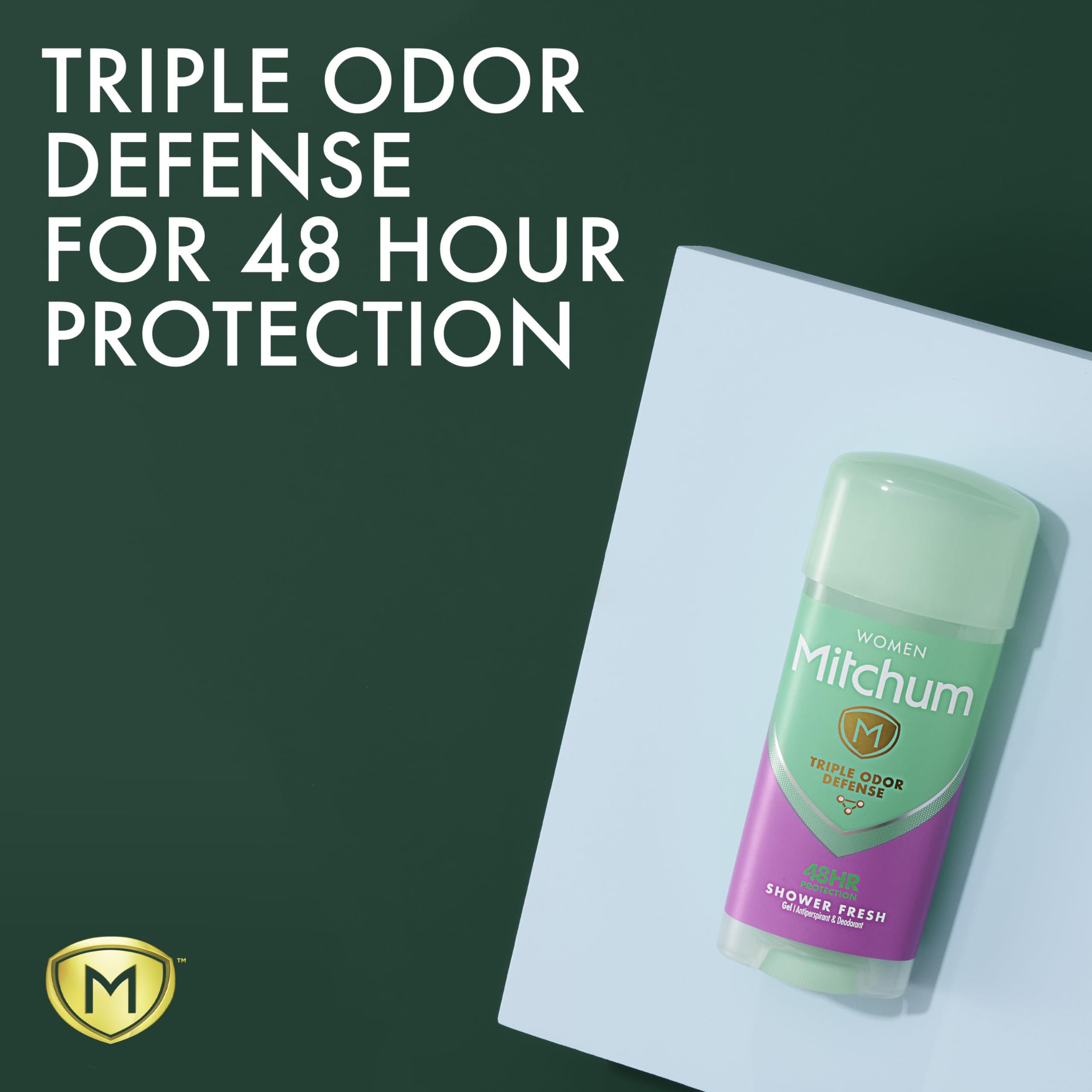 Mitchum Women’s Antiperspirant Deodorant Gel Stick, Shower Fresh Scent, 48HR Sweat & Odor Protection, Triple Odor Defense, Alcohol-Free, 3.4 oz (Pack of 2) - Image 3