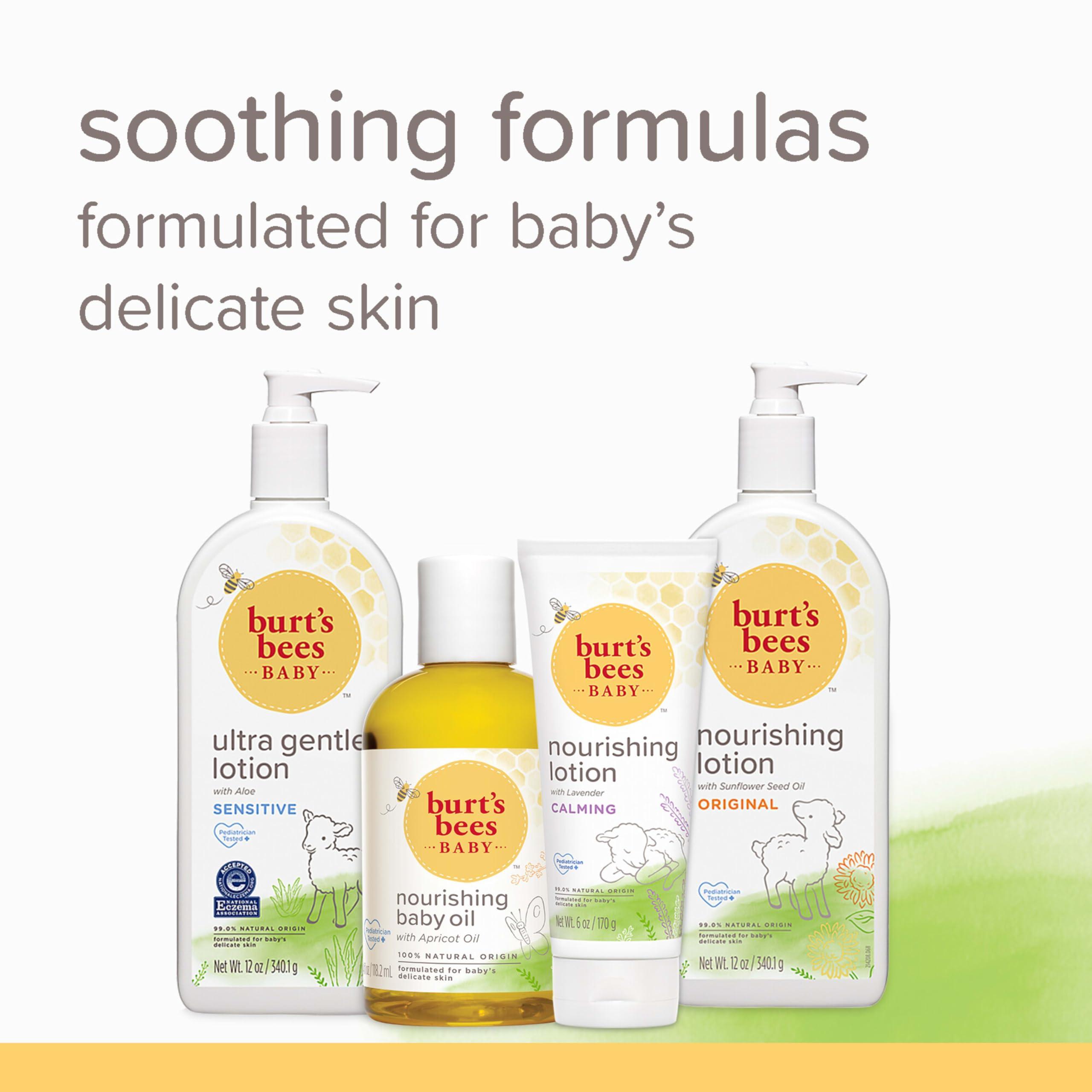 Burt's Bees Baby Lotion for Sensitive Skin, Nourishing and Hypoallergenic Lotion with Shea Butter, Original Scent, 99% Natural Origin, 12 Oz - Image 9