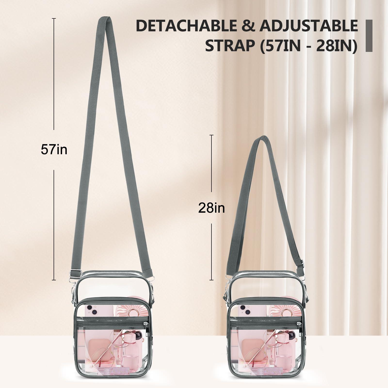Blvornl Clear Crossbody Bag with Adjustable Shoulder Strap, Stadium Approved PVC Purse Bag, Messenger Bag - Image 2