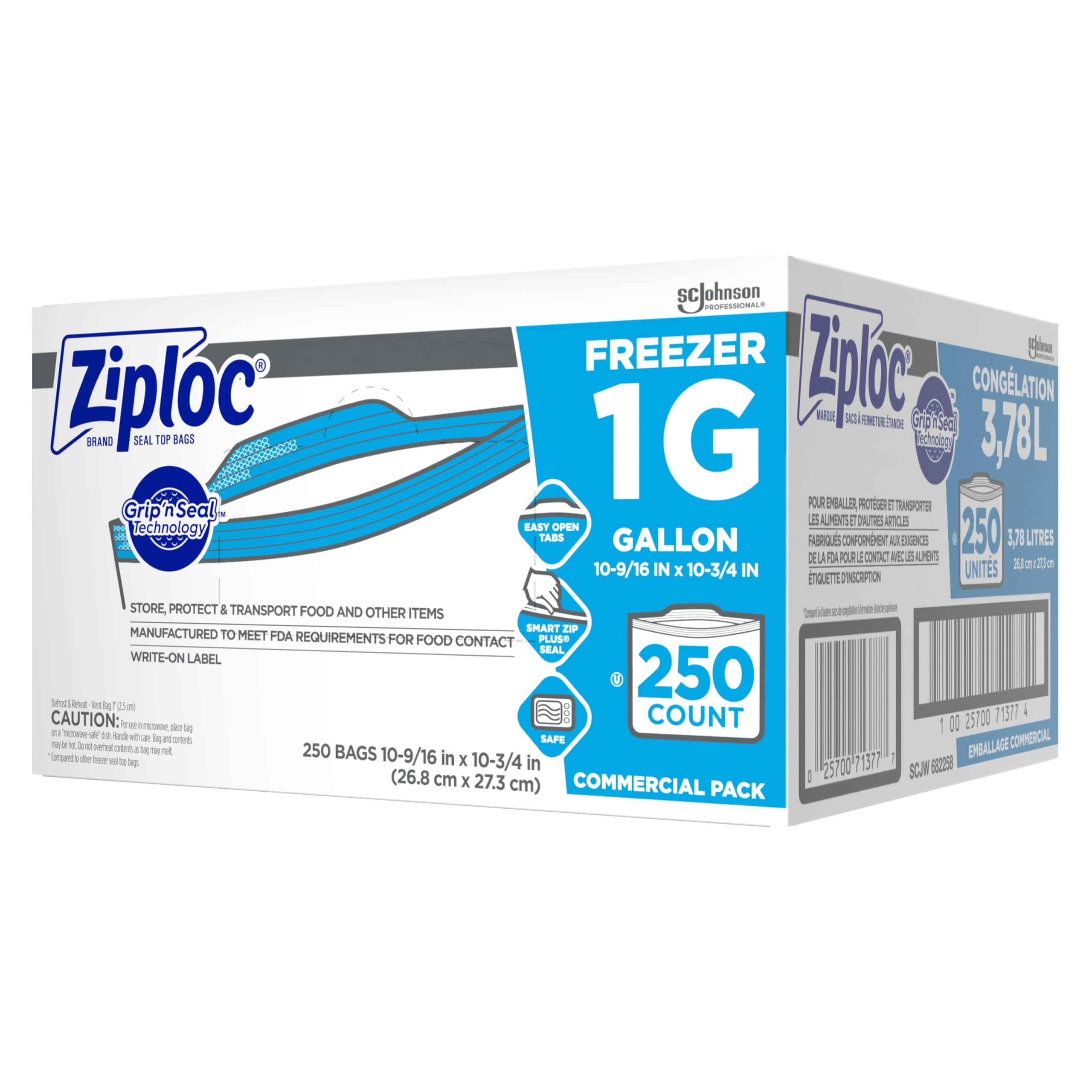 Ziploc Gallon Food Storage Freezer Bags, Grip 'n Seal Technology for Easier Grip, Open, and Close, 250 Count (Pack of 8, 2000 Count Total) - Image 8