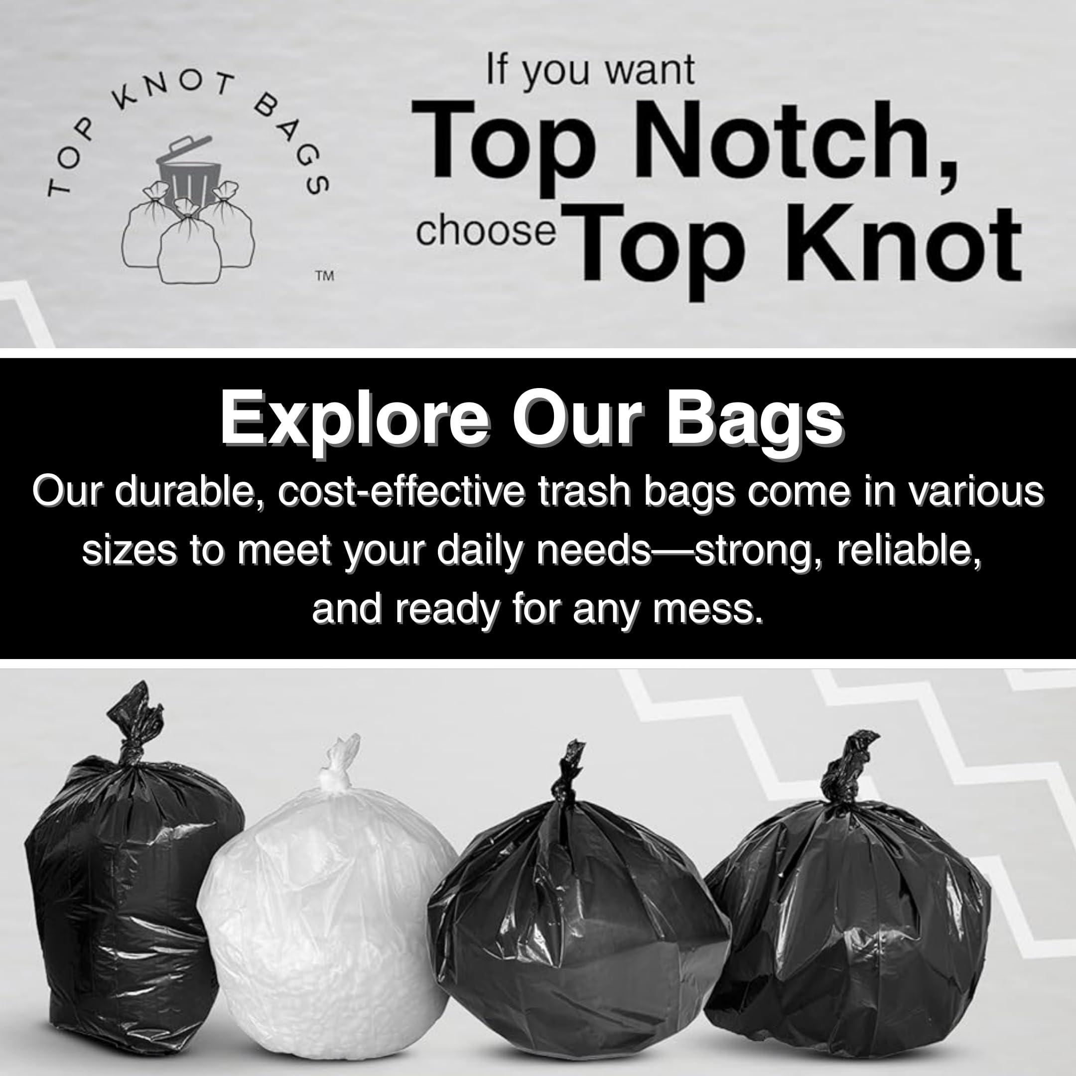 Top Knot Bags 45 Gallon Garbage Trash Bag 40X48" Black 150 Count Can Liner Bulk 40 Gallon 41 Gallon 42 Gallon 44 Gallon Made in USA - Image 8