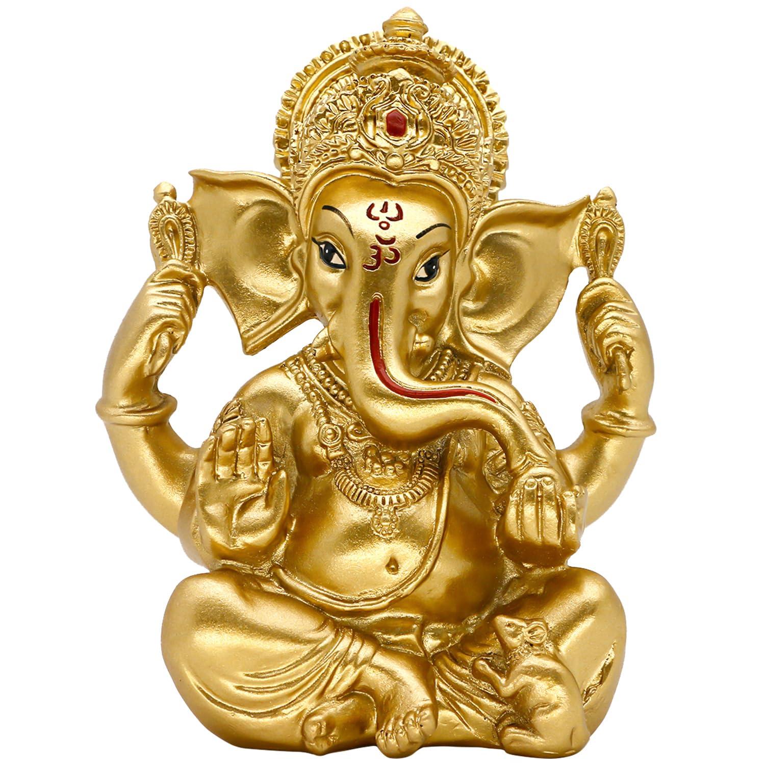 Hindu Ganesha Statue Diwali Decor - India God Lord Ganesh Ganpati Indian Idol Home Office Temple Mandir Puja Decor Altar Yoga Meditation Room Altar Shrine Kit Wedding Return Gift - Image 6