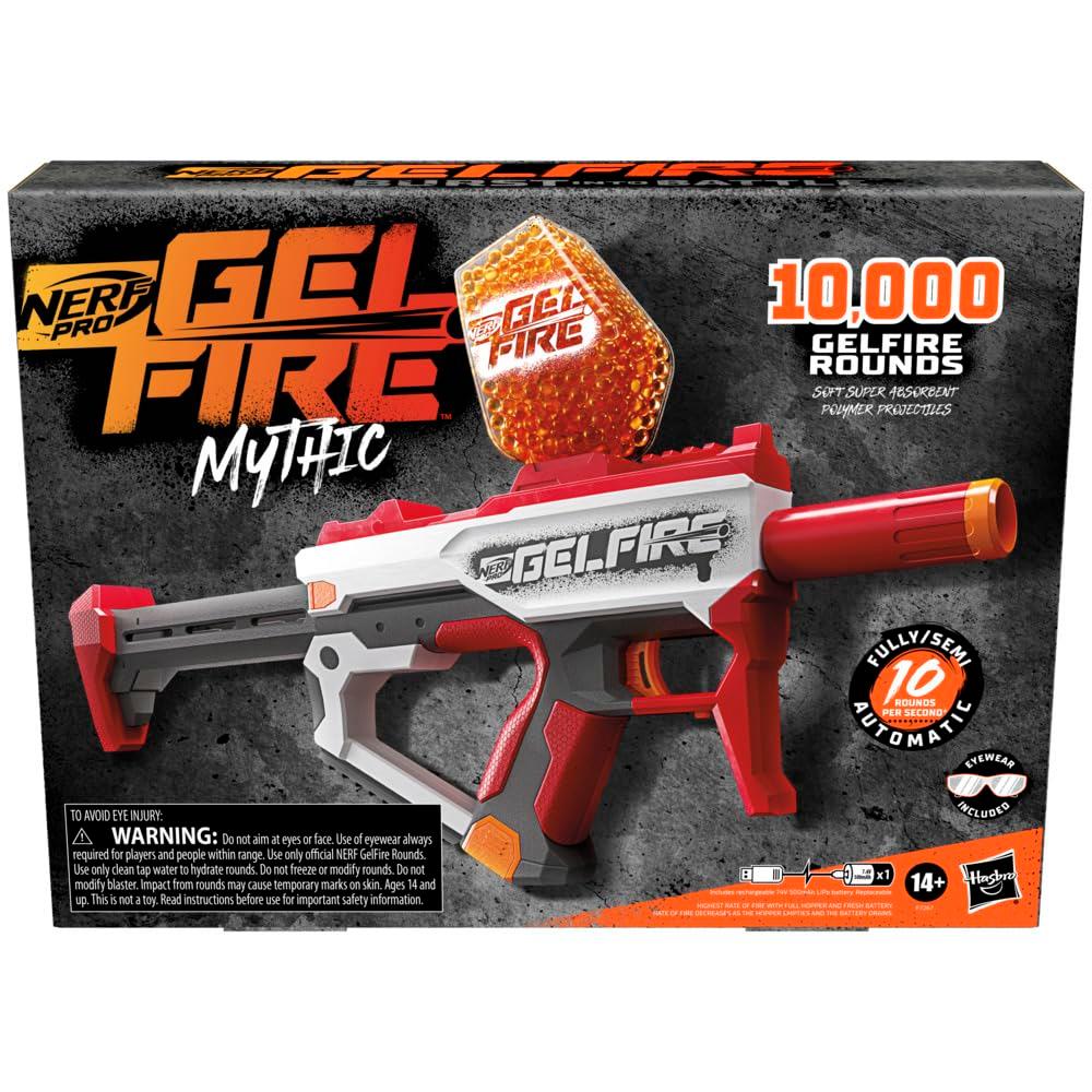 Nerf Pro Gelfire Mythic Full Auto Blaster & 10,000 Gelfire Rounds, 800 Round Hopper, Rechargeable Battery, Eyewear, Ages 14 & Up - Image 4