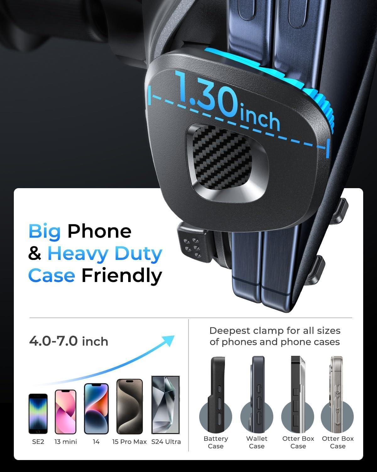 MRGLAS 2025 Upgraded Phone Holders for Your Car with New Metal Hook Clip, Handy Air Vent Cell Phone Car Mount [One Hand Operation], Universal Automobile Cradle for iPhone Android and All Smartphones - Image 6